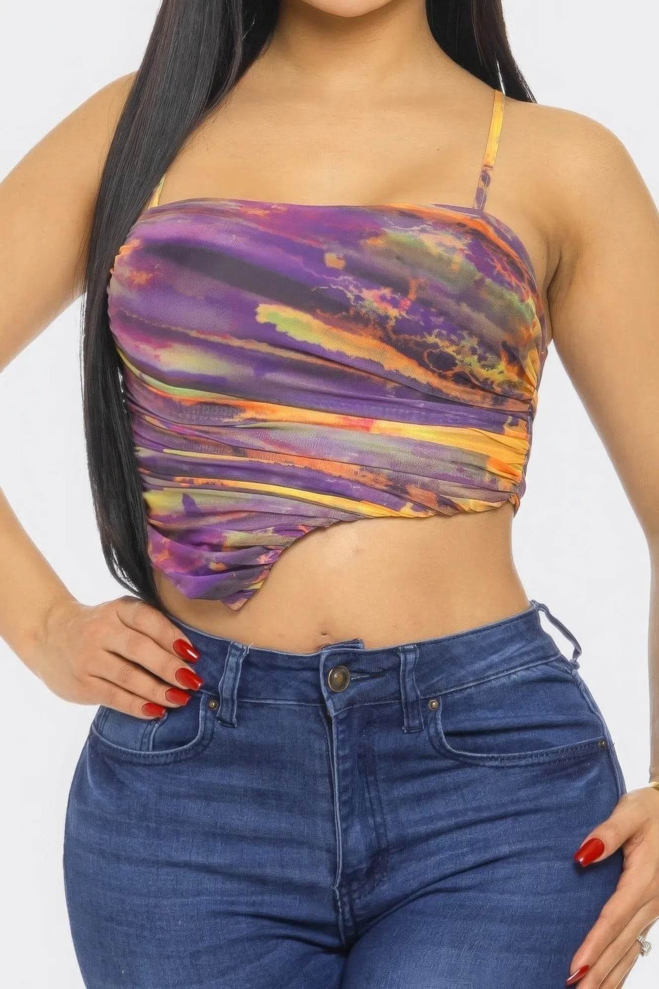 Mesh Print Top - Bona Fide Fashion