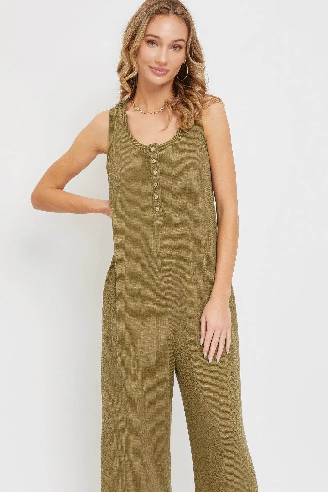 Buttondown Jumpsuit - Bona Fide Fashion