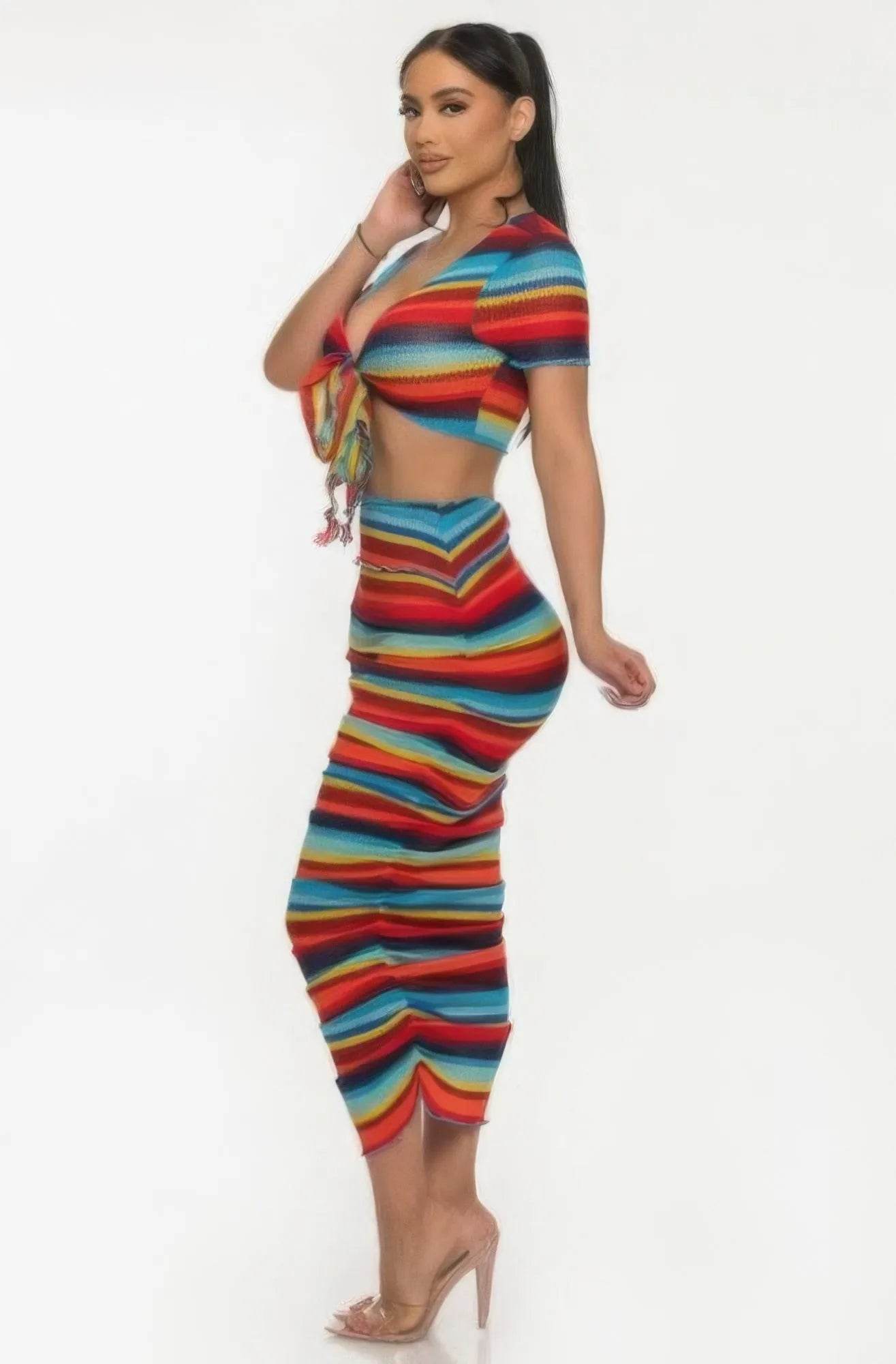 Color Me Mine Beach Sarong Skirt Set - Bona Fide Fashion