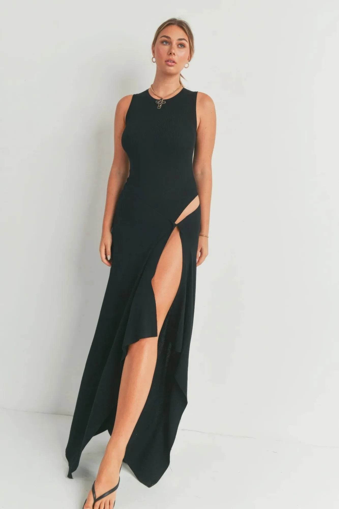 Maxi Dress With Slit - Bona Fide Fashion