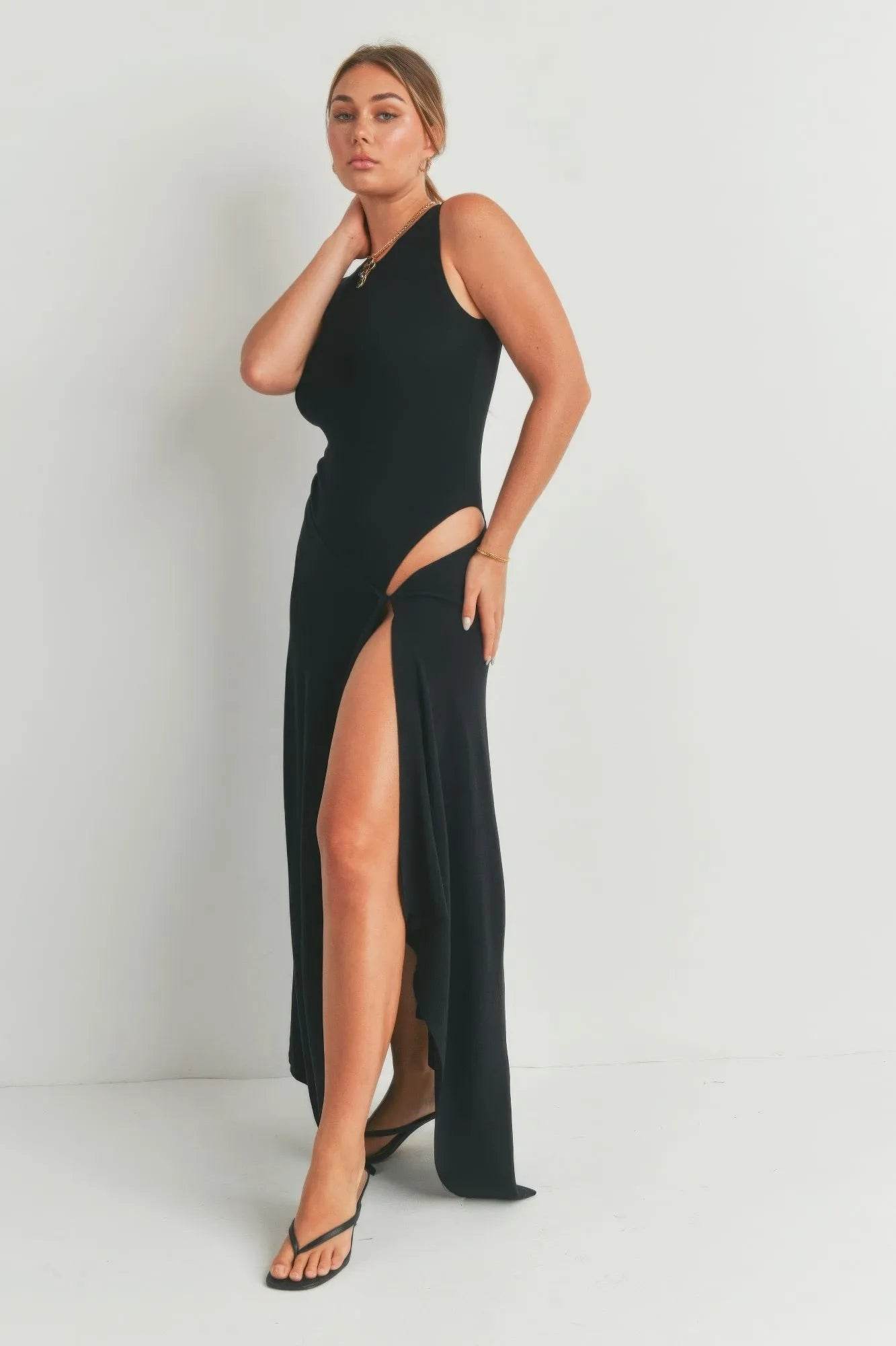 Maxi Dress With Slit - Bona Fide Fashion