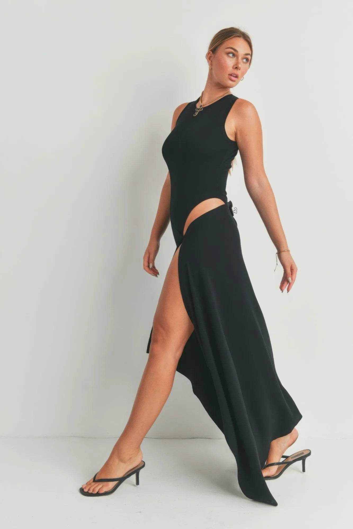 Maxi Dress With Slit - Bona Fide Fashion