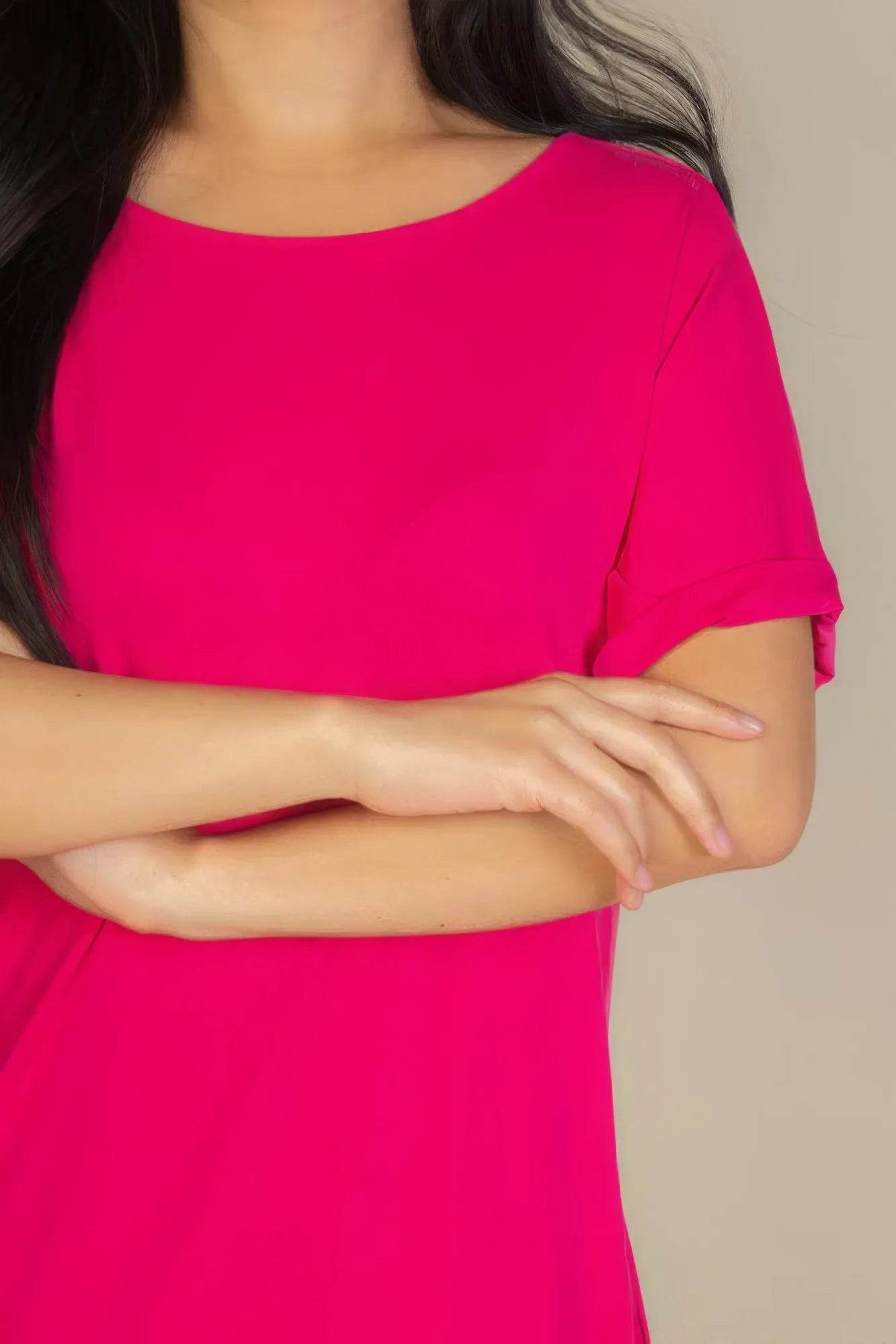 Side Pocket Double Folded Mini Dress - Bona Fide Fashion