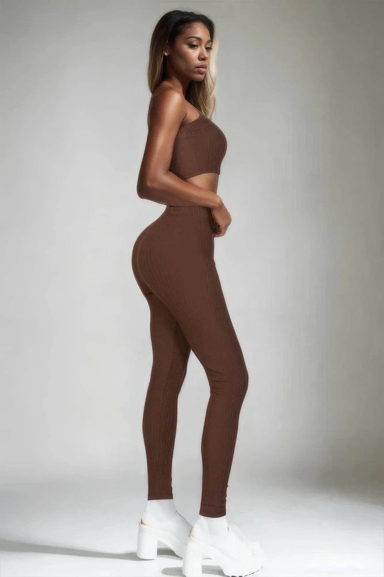Ribbed Tube Top & Leggings Set - Bona Fide Fashion