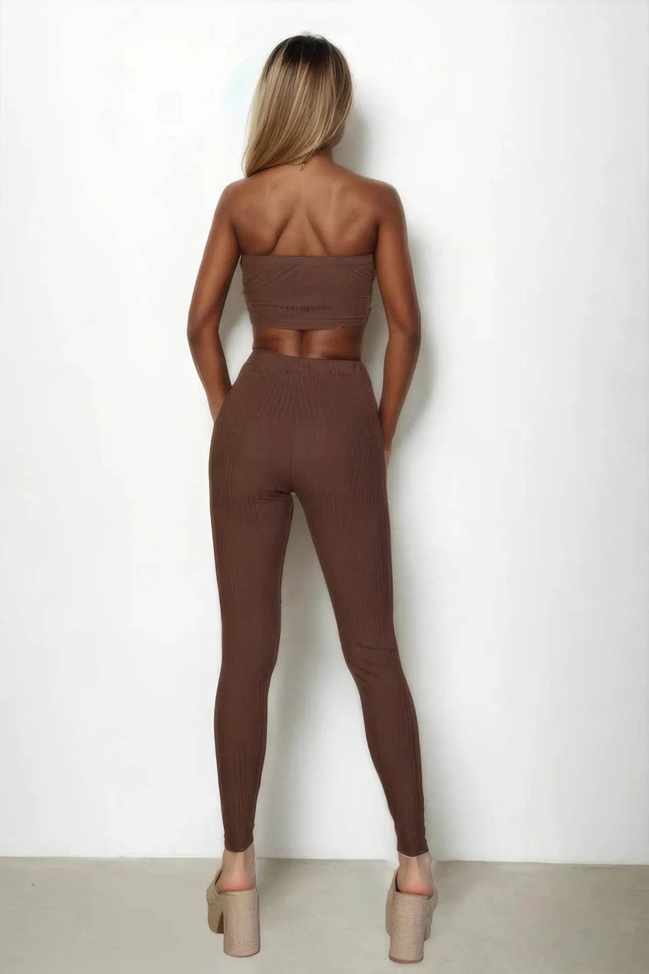 Ribbed Tube Top & Leggings Set - Bona Fide Fashion