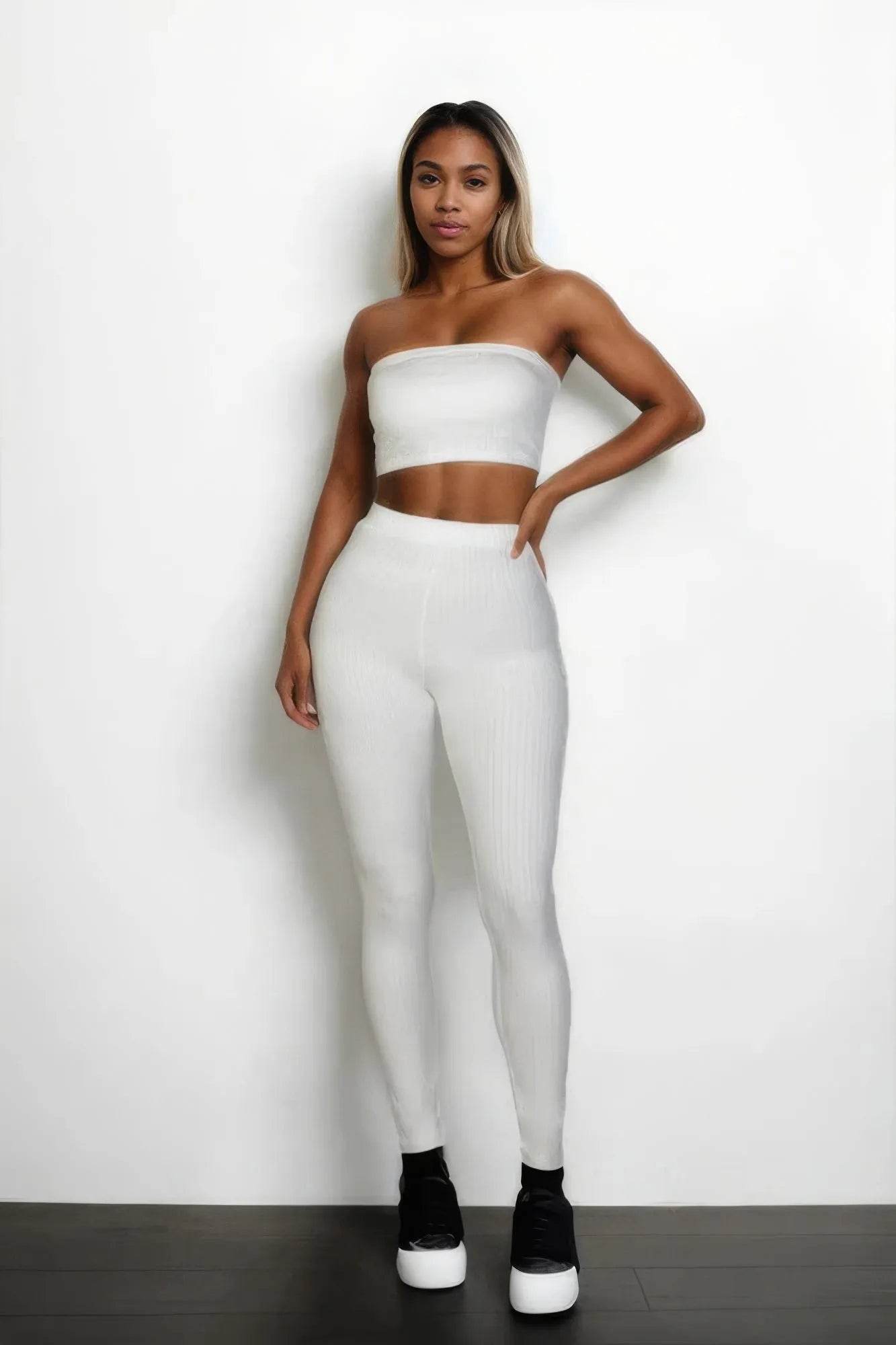 Ribbed Tube Top & Leggings Set - Bona Fide Fashion