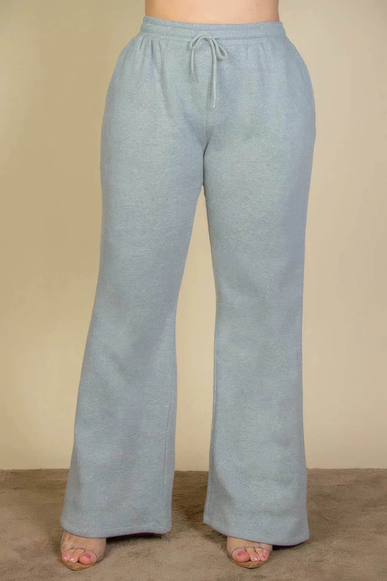 Plus Size Drawstring Waist Slant Pocket Sweatpants - Bona Fide Fashion