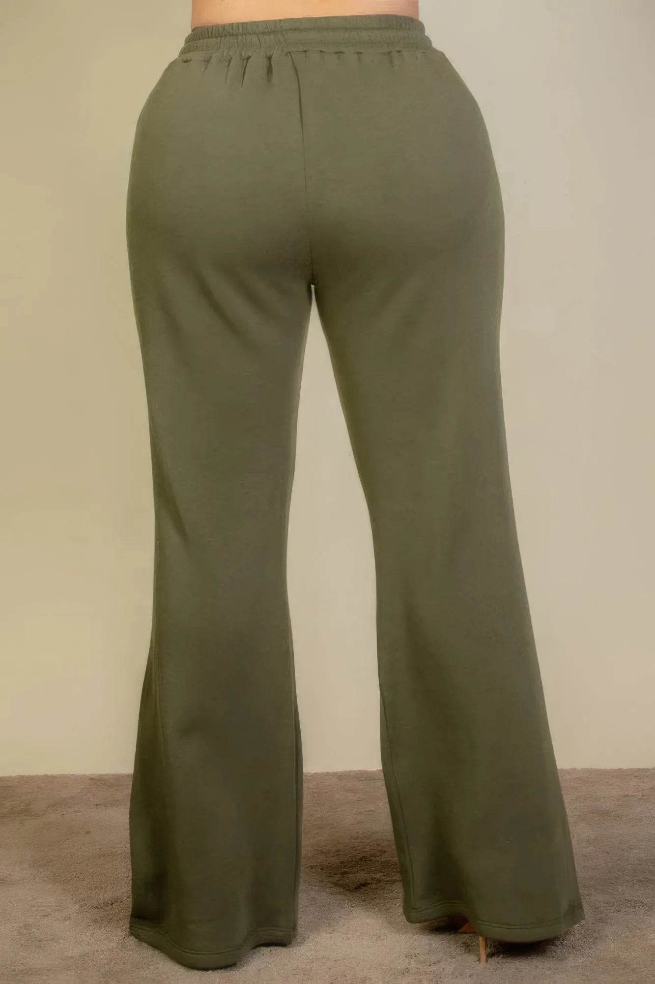 Plus Size Drawstring Waist Slant Pocket Sweatpants - Bona Fide Fashion