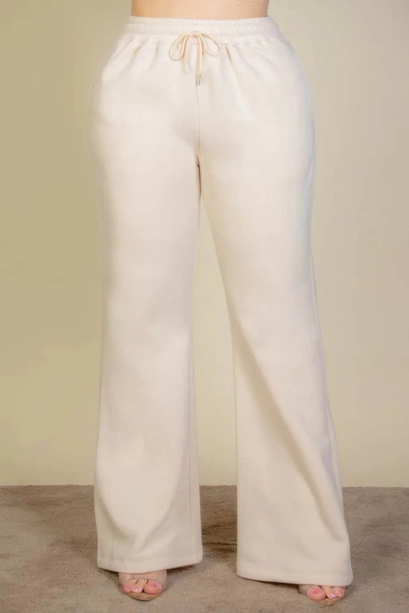 Plus Size Drawstring Waist Slant Pocket Sweatpants - Bona Fide Fashion