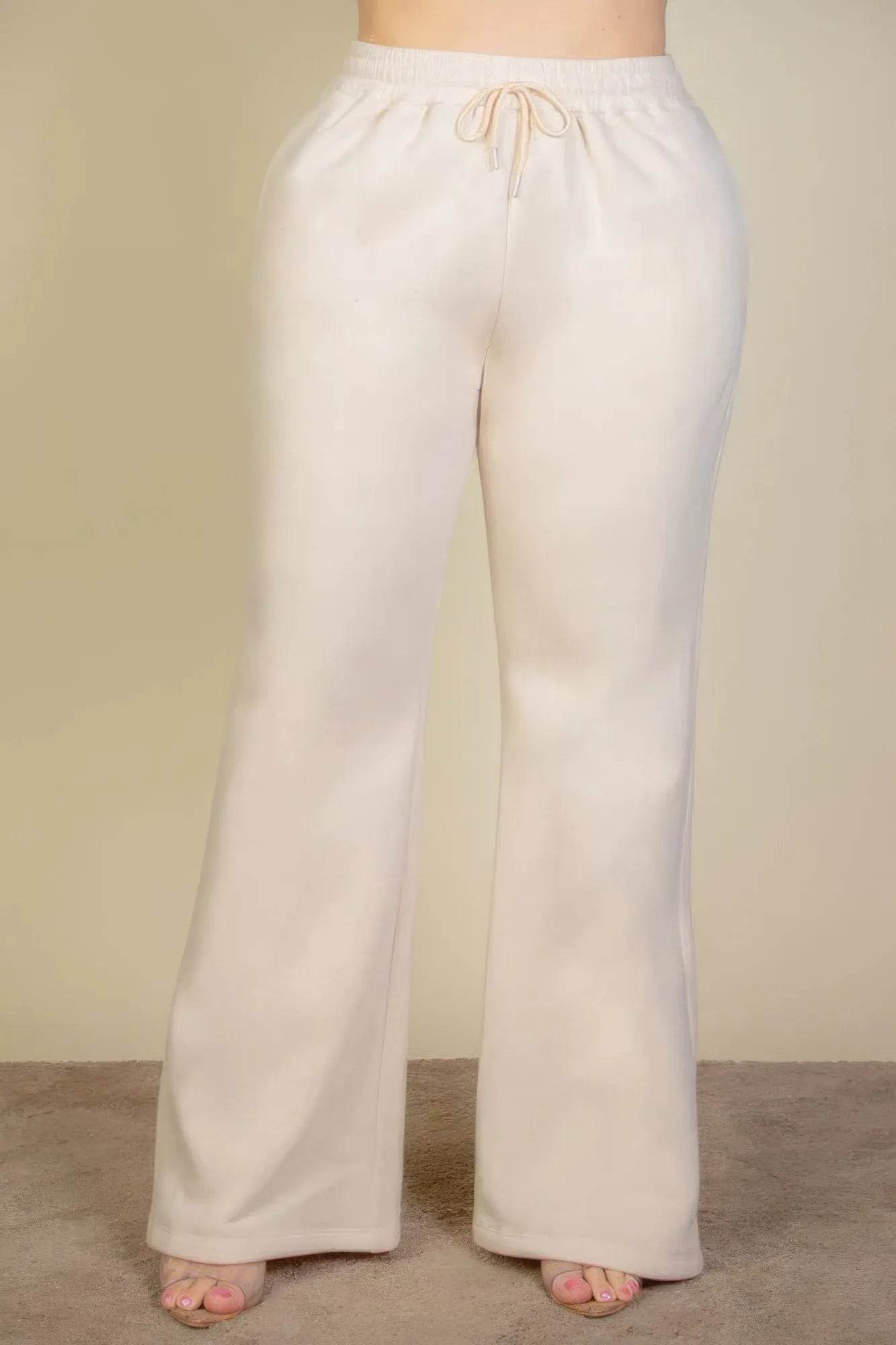 Plus Size Drawstring Waist Slant Pocket Sweatpants - Bona Fide Fashion