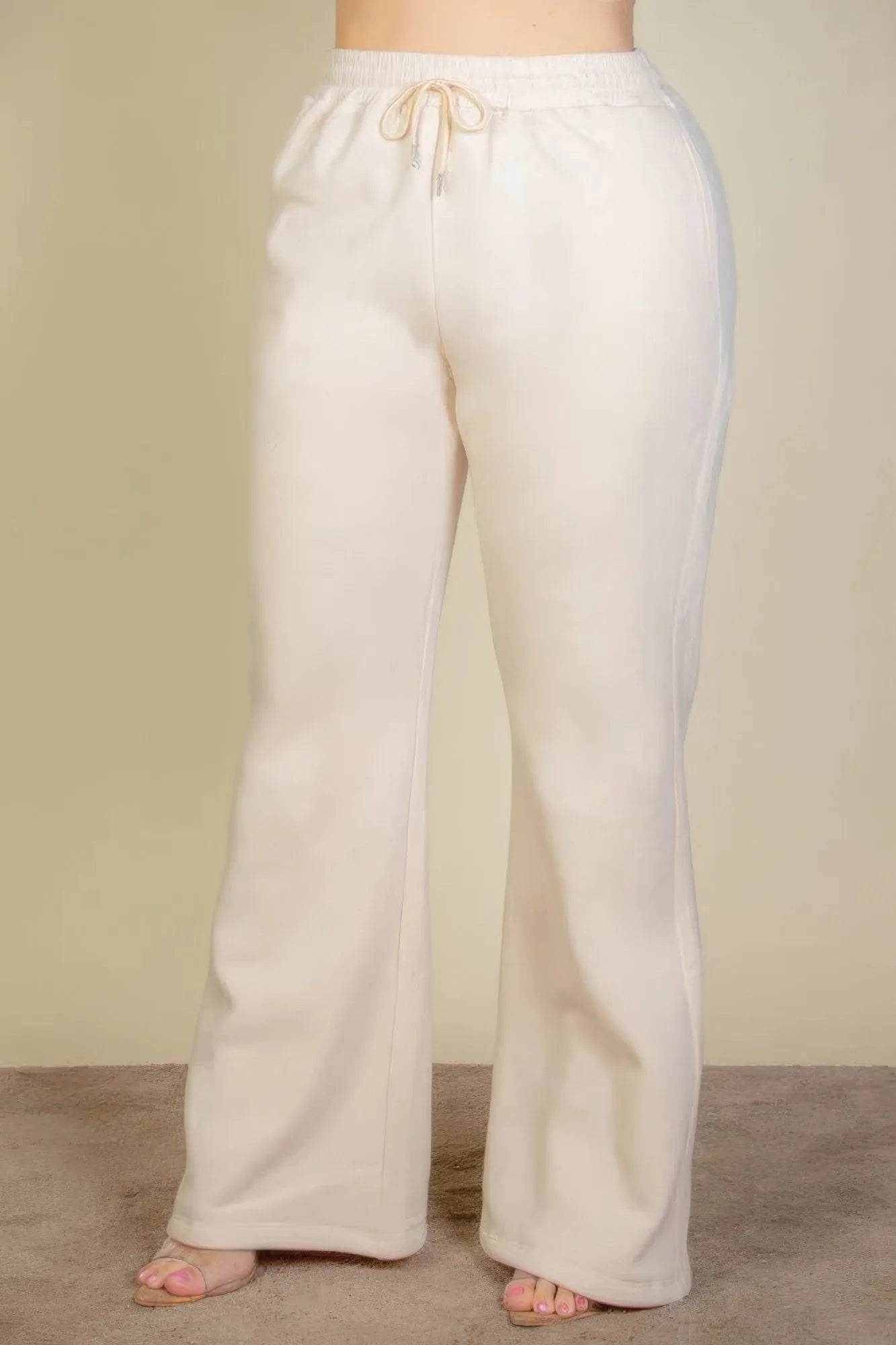 Plus Size Drawstring Waist Slant Pocket Sweatpants - Bona Fide Fashion