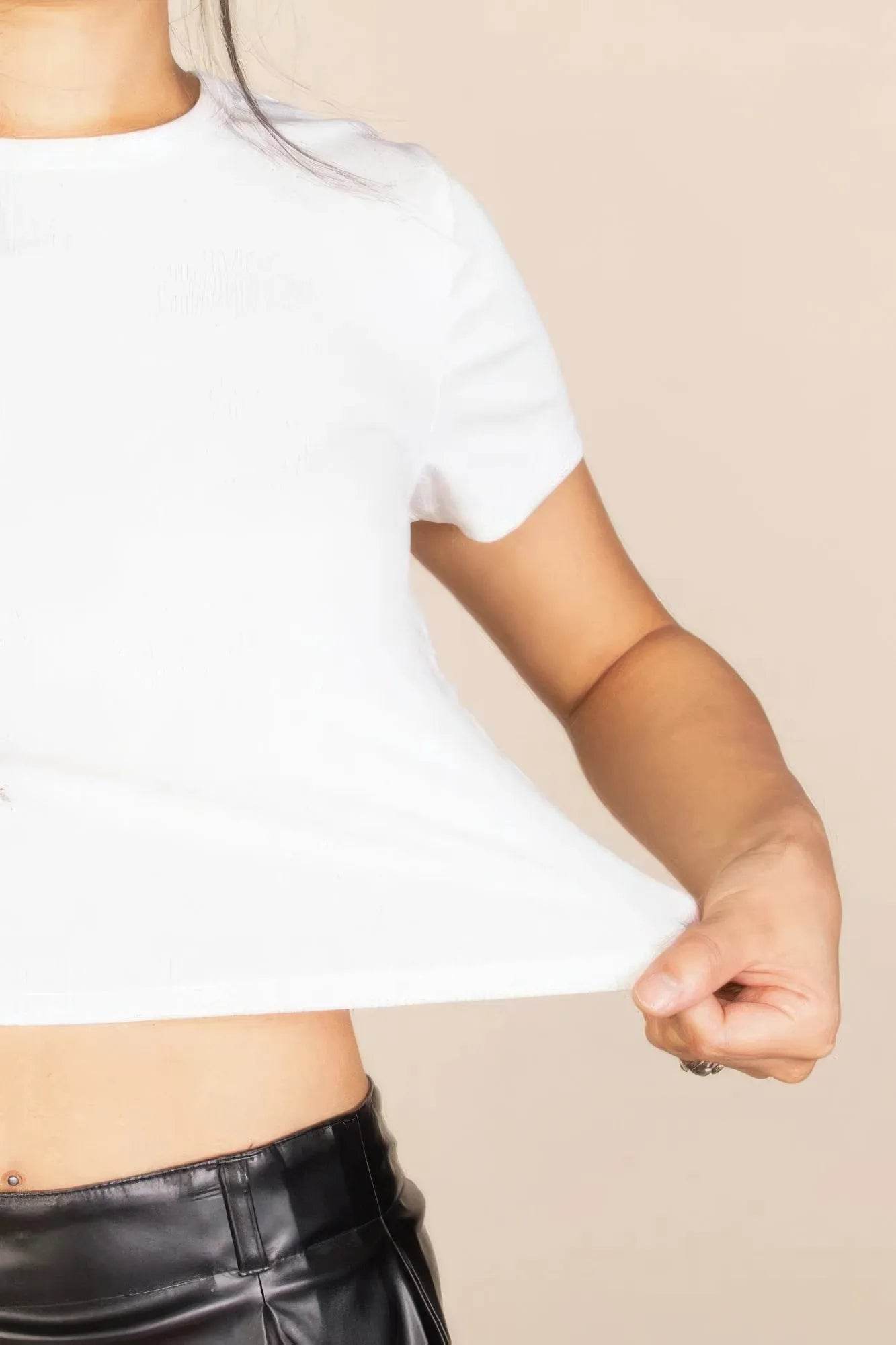 Basic Short Sleeve Ribbed Round Neck Top - Bona Fide Fashion