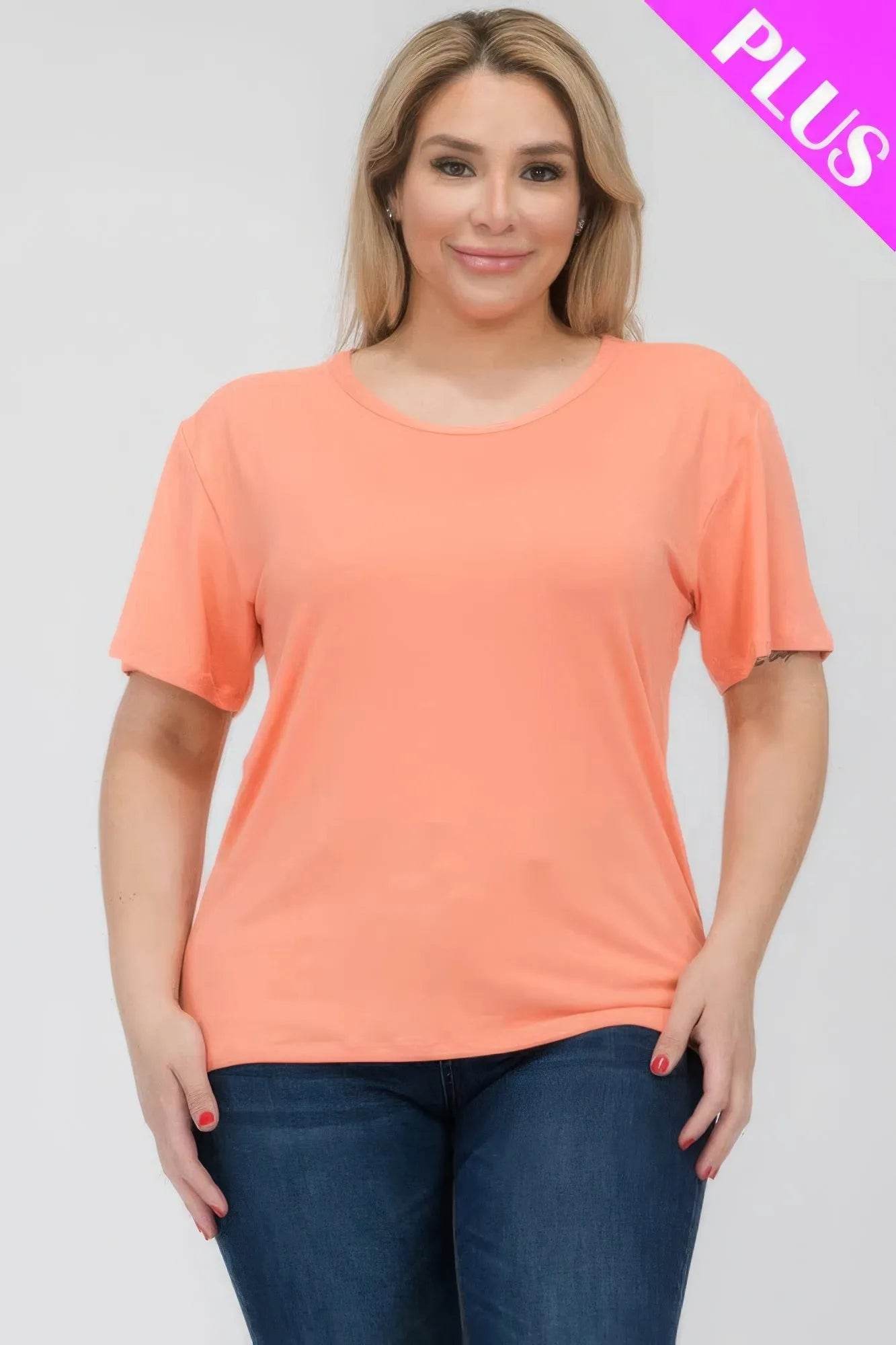 Plus Size Basic Short Sleeve T-shirt - Bona Fide Fashion