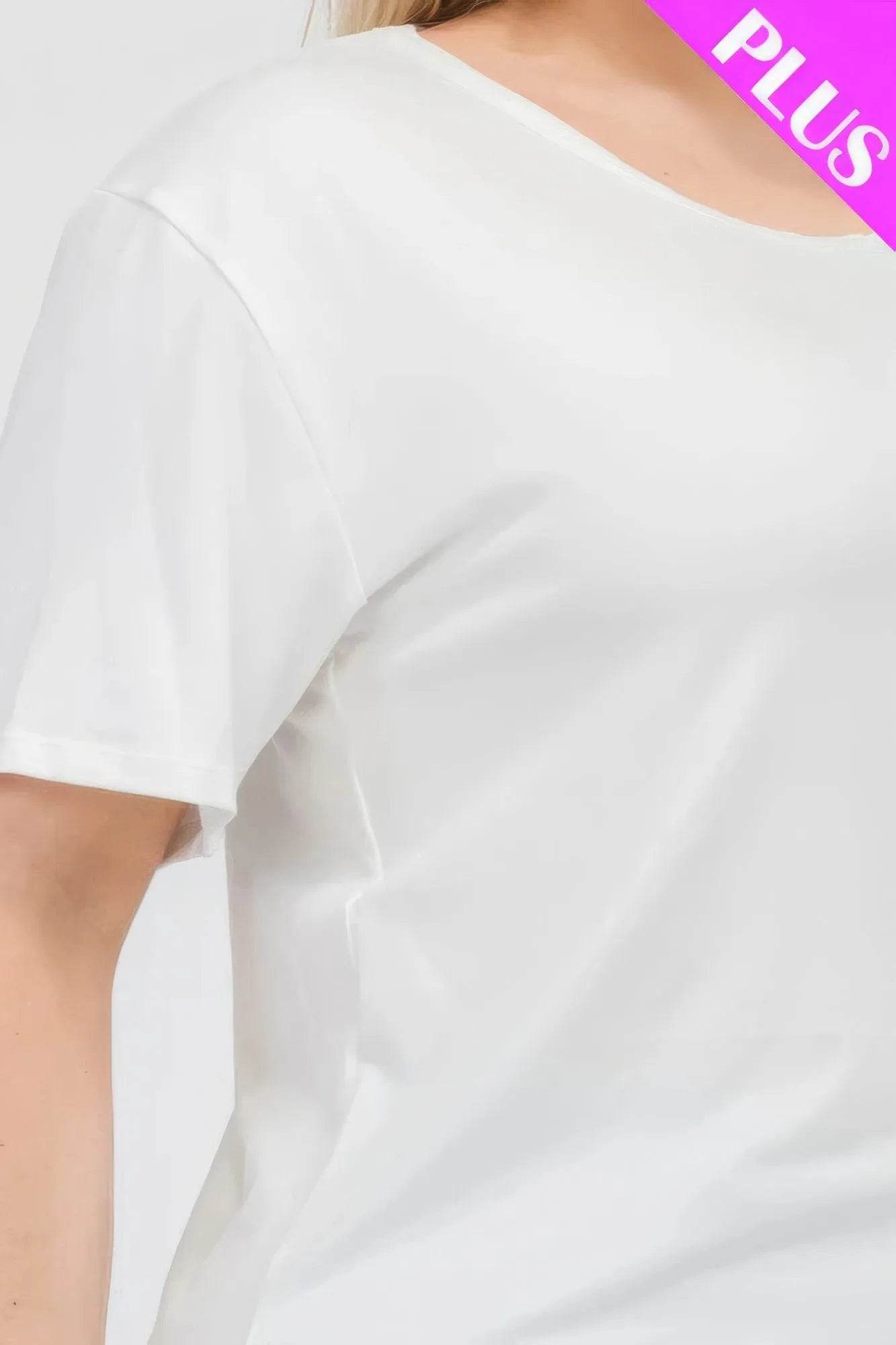 Plus Size Basic Short Sleeve T-shirt - Bona Fide Fashion