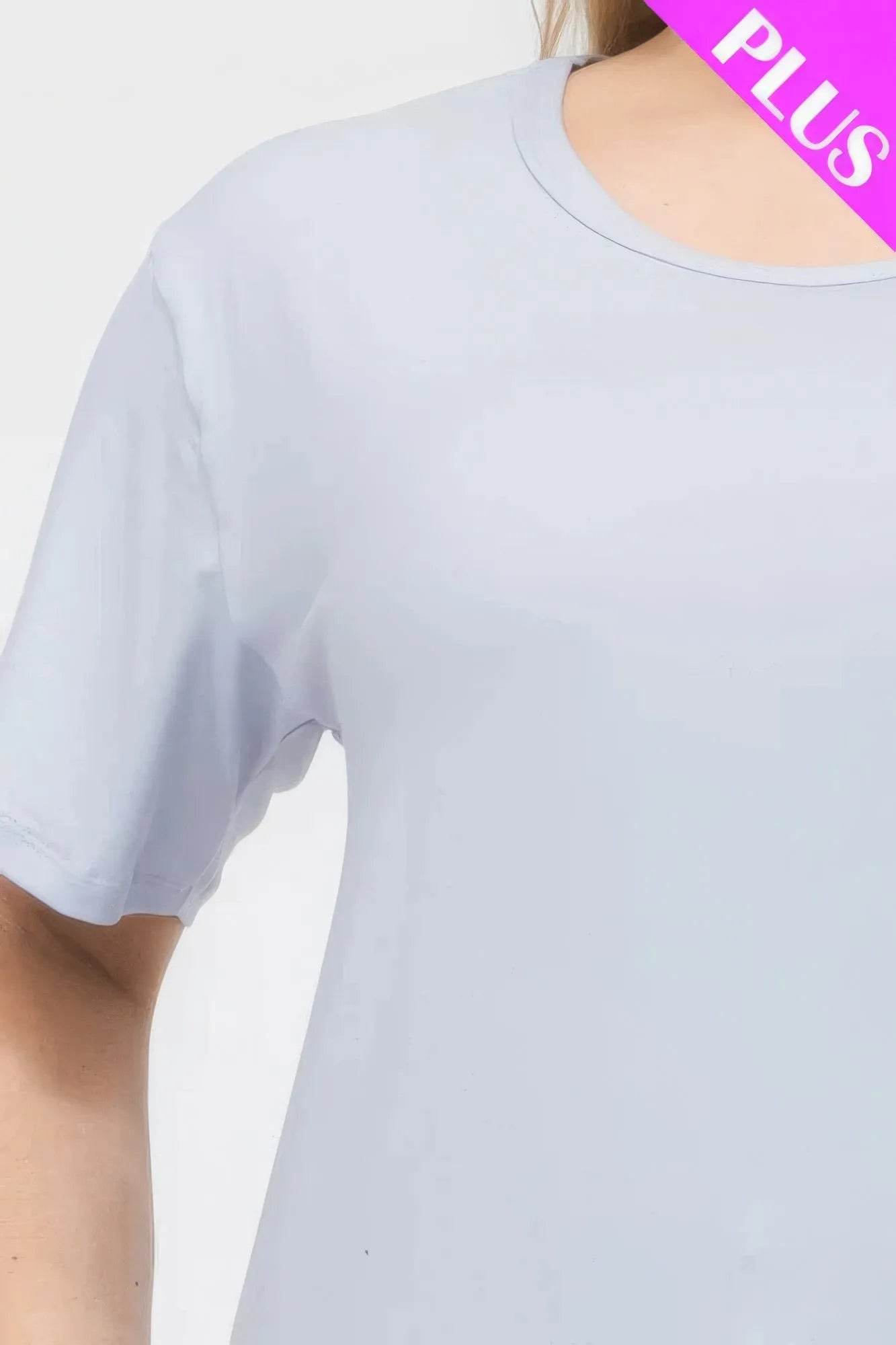 Plus Size Basic Short Sleeve T-shirt - Bona Fide Fashion