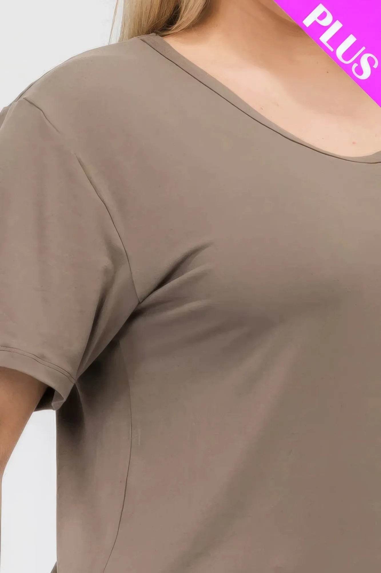 Plus Size Basic Short Sleeve T-shirt - Bona Fide Fashion