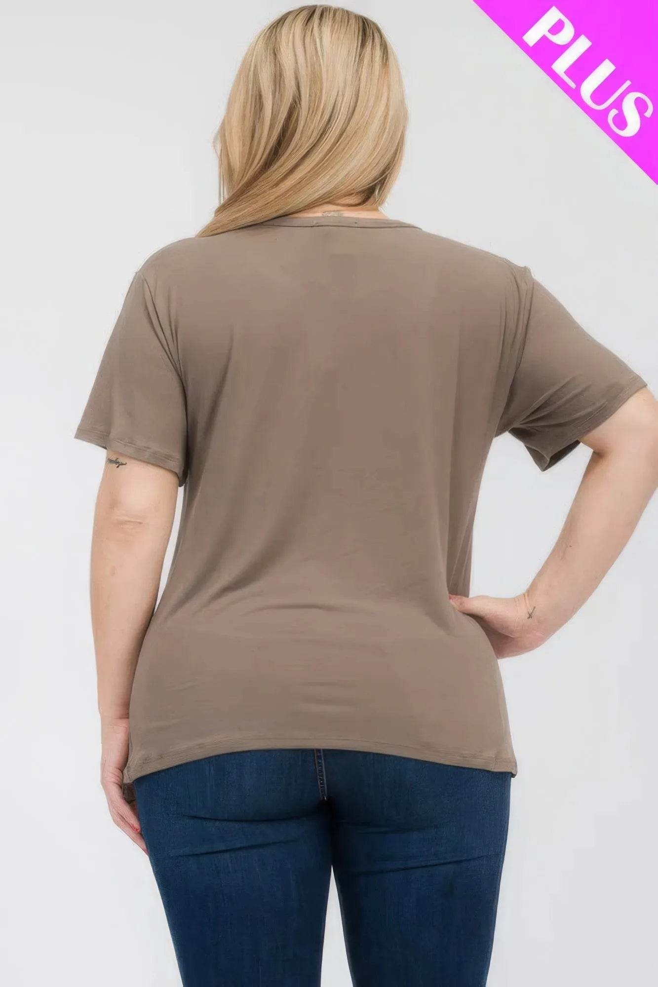 Plus Size Basic Short Sleeve T-shirt - Bona Fide Fashion