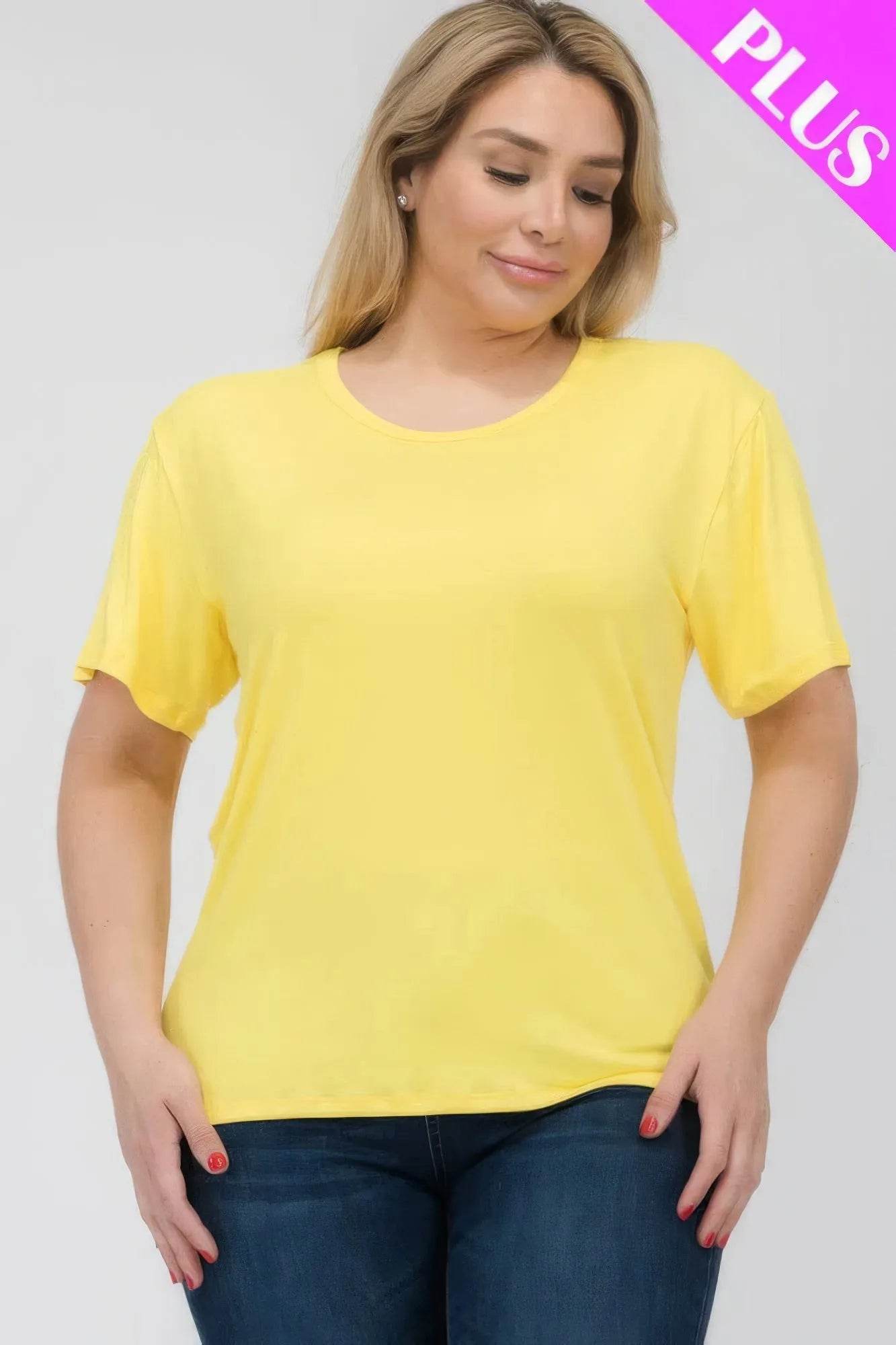 Plus Size Basic Short Sleeve T-shirt - Bona Fide Fashion