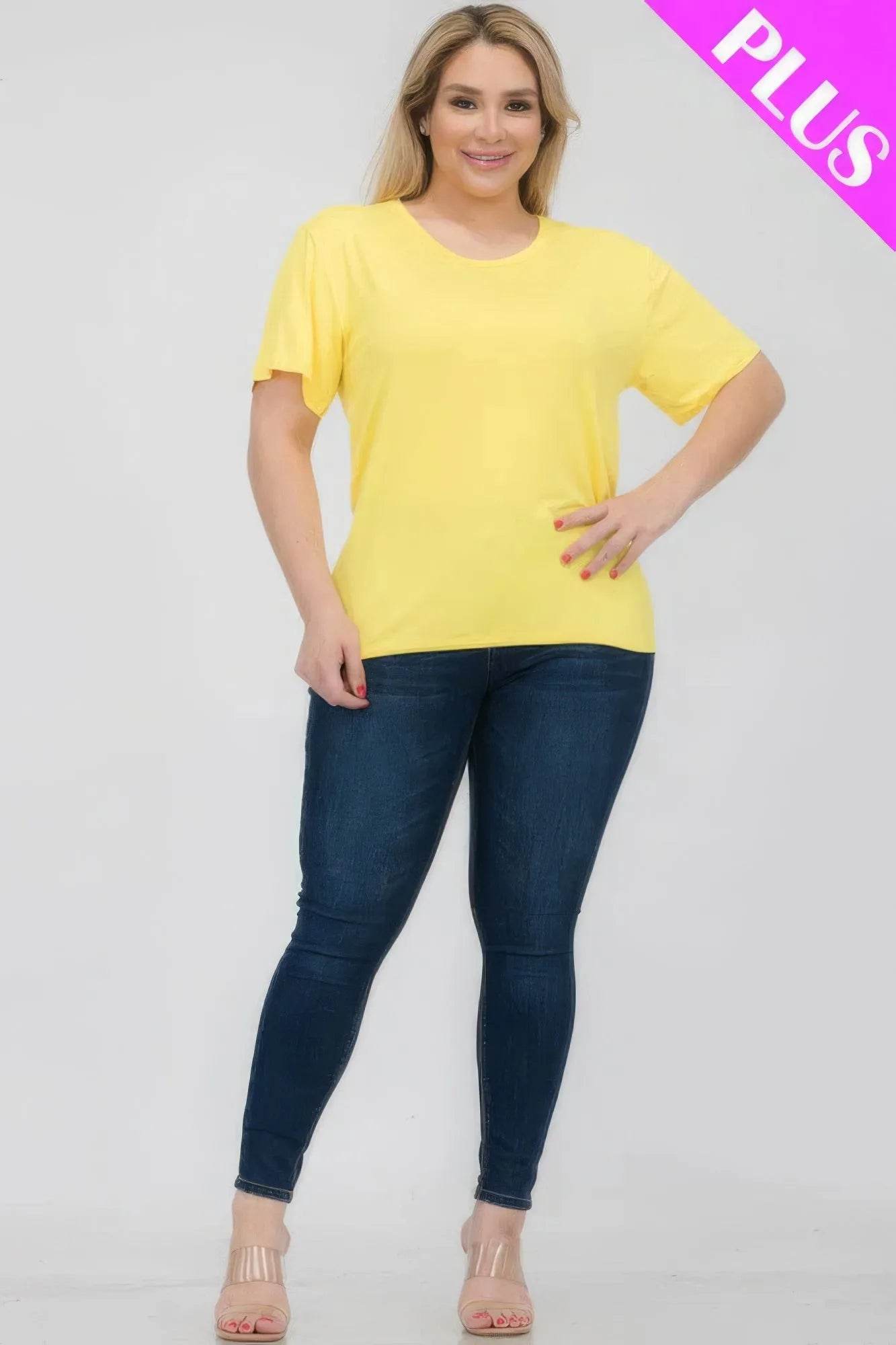 Plus Size Basic Short Sleeve T-shirt - Bona Fide Fashion
