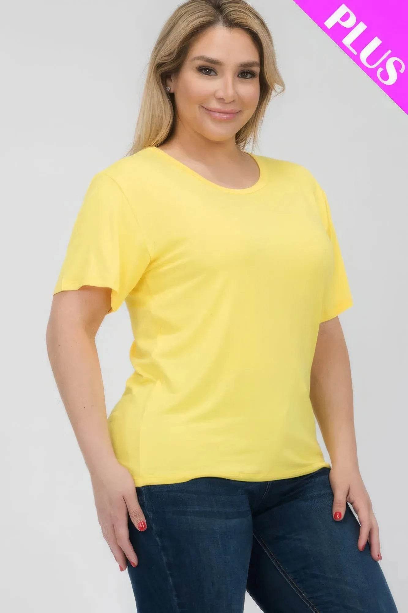 Plus Size Basic Short Sleeve T-shirt - Bona Fide Fashion