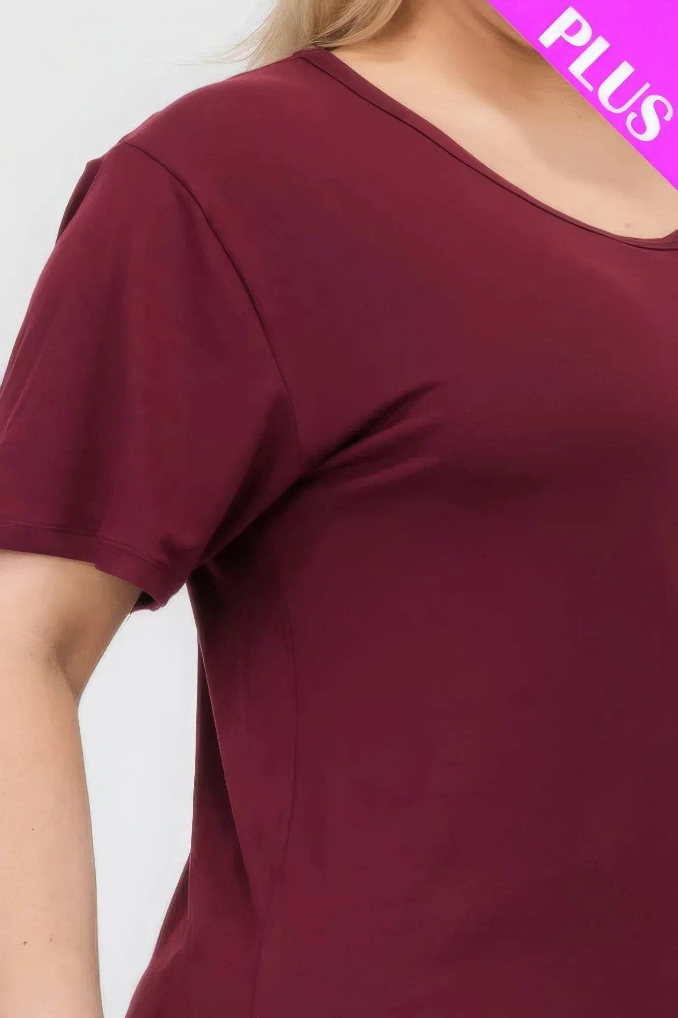 Plus Size Basic Short Sleeve T-shirt - Bona Fide Fashion