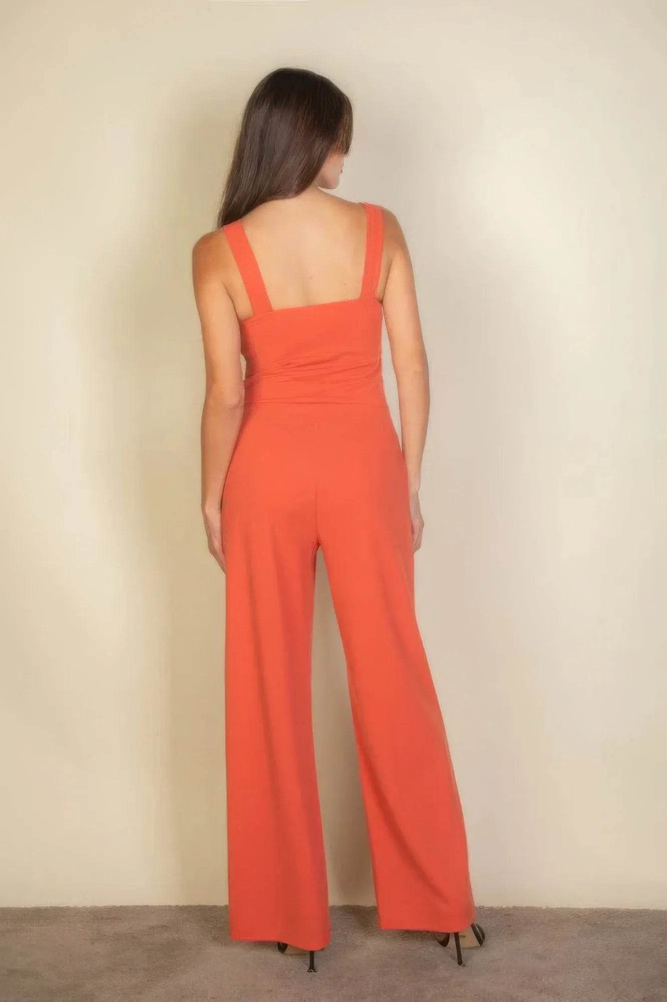 Notched neck cami jumpsuit - Bona Fide Fashion