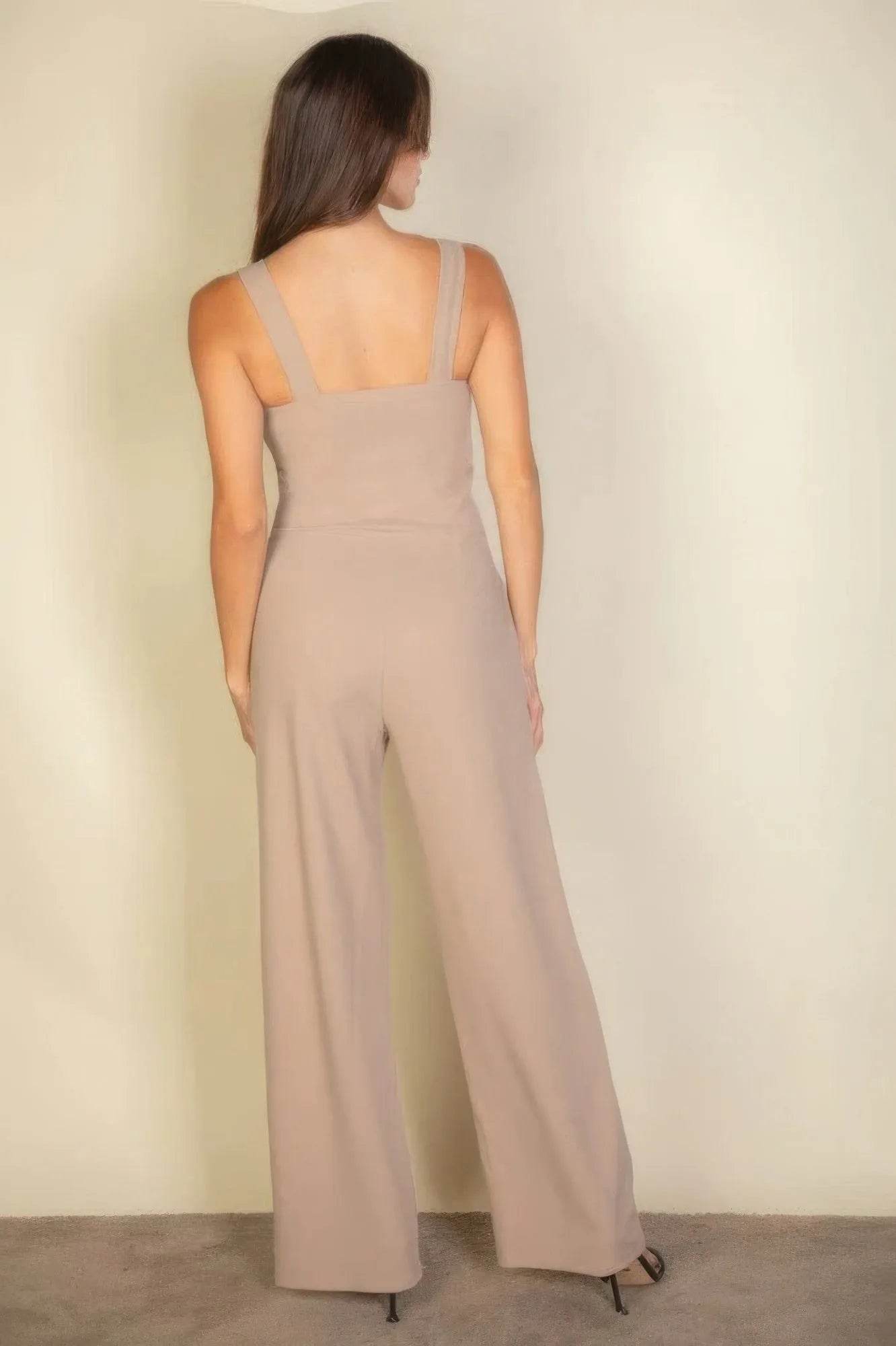 Notched neck cami jumpsuit - Bona Fide Fashion