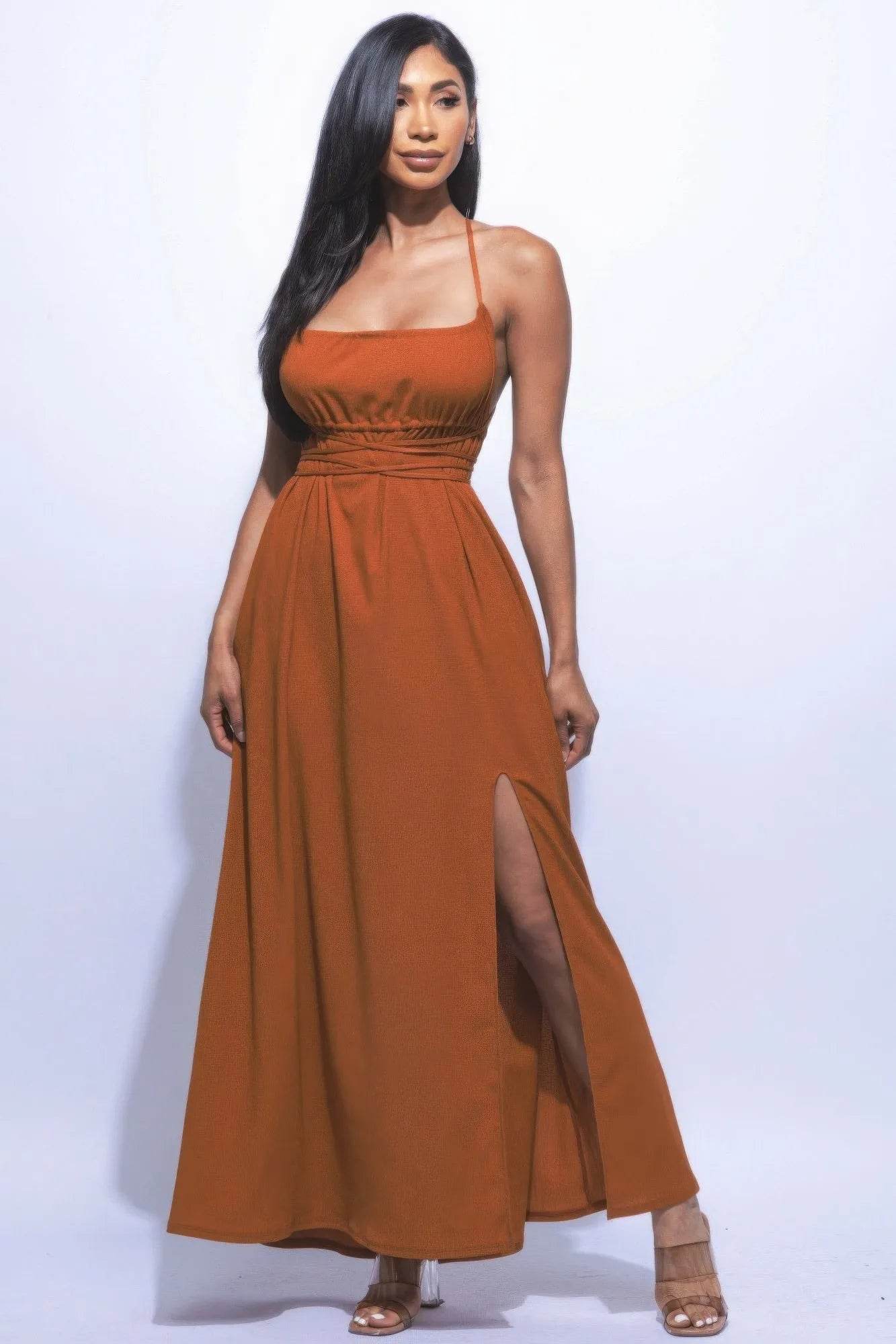 Side Slit Maxi Dress - Bona Fide Fashion