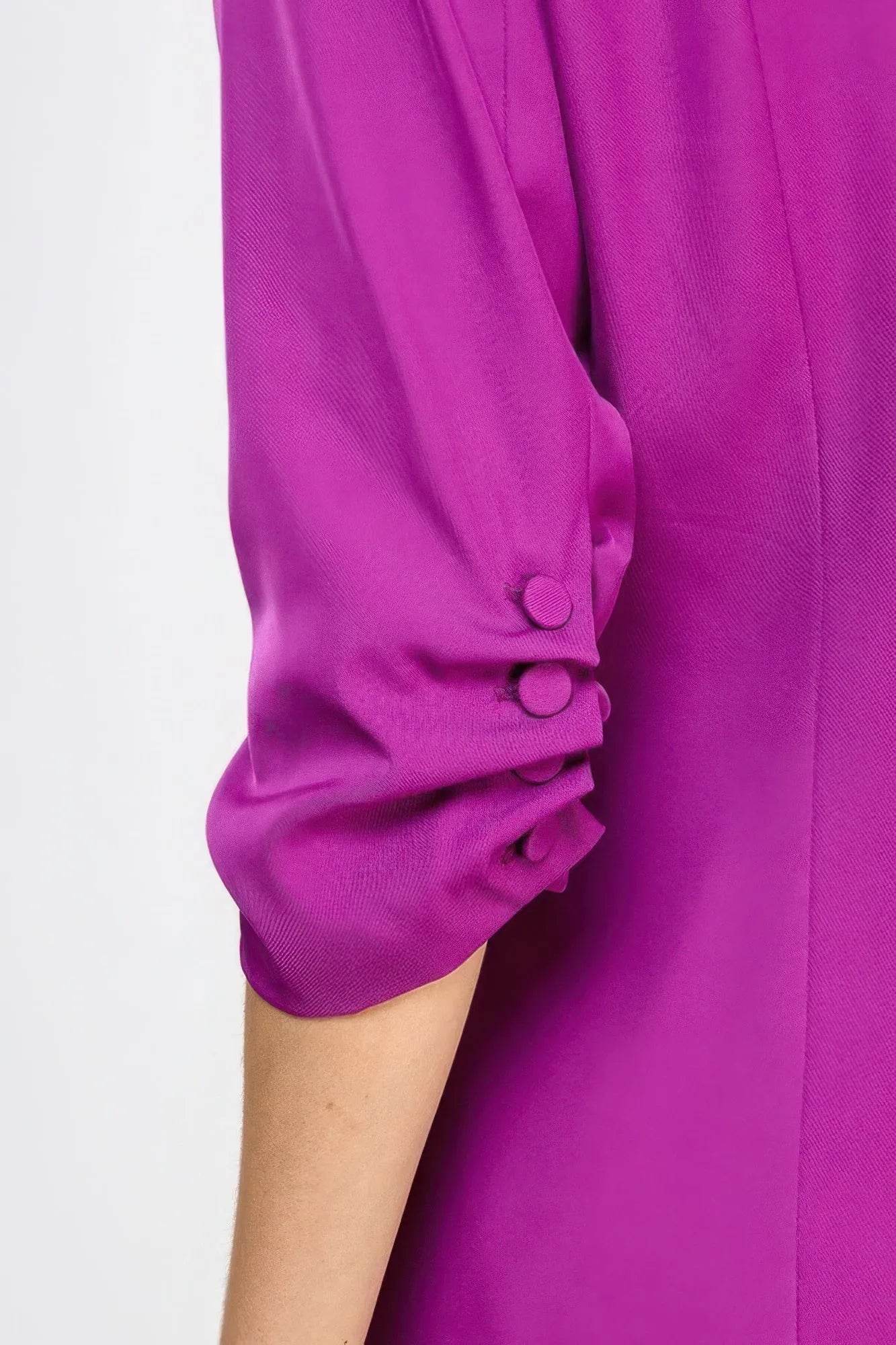 Buttoned Detail 3/4 Sleeve Blazer - Bona Fide Fashion