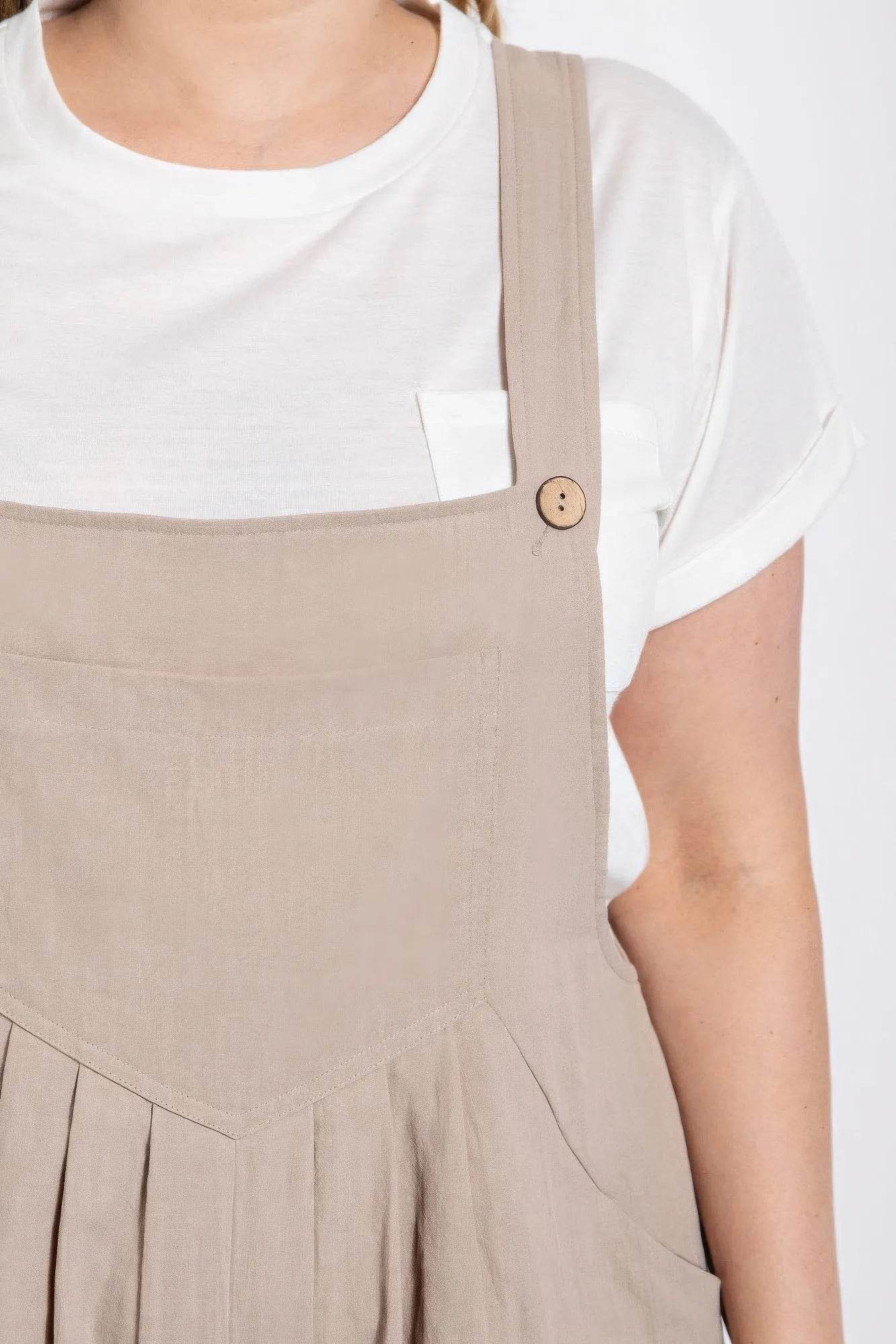 Pintuck detail overall with side pockets - Bona Fide Fashion