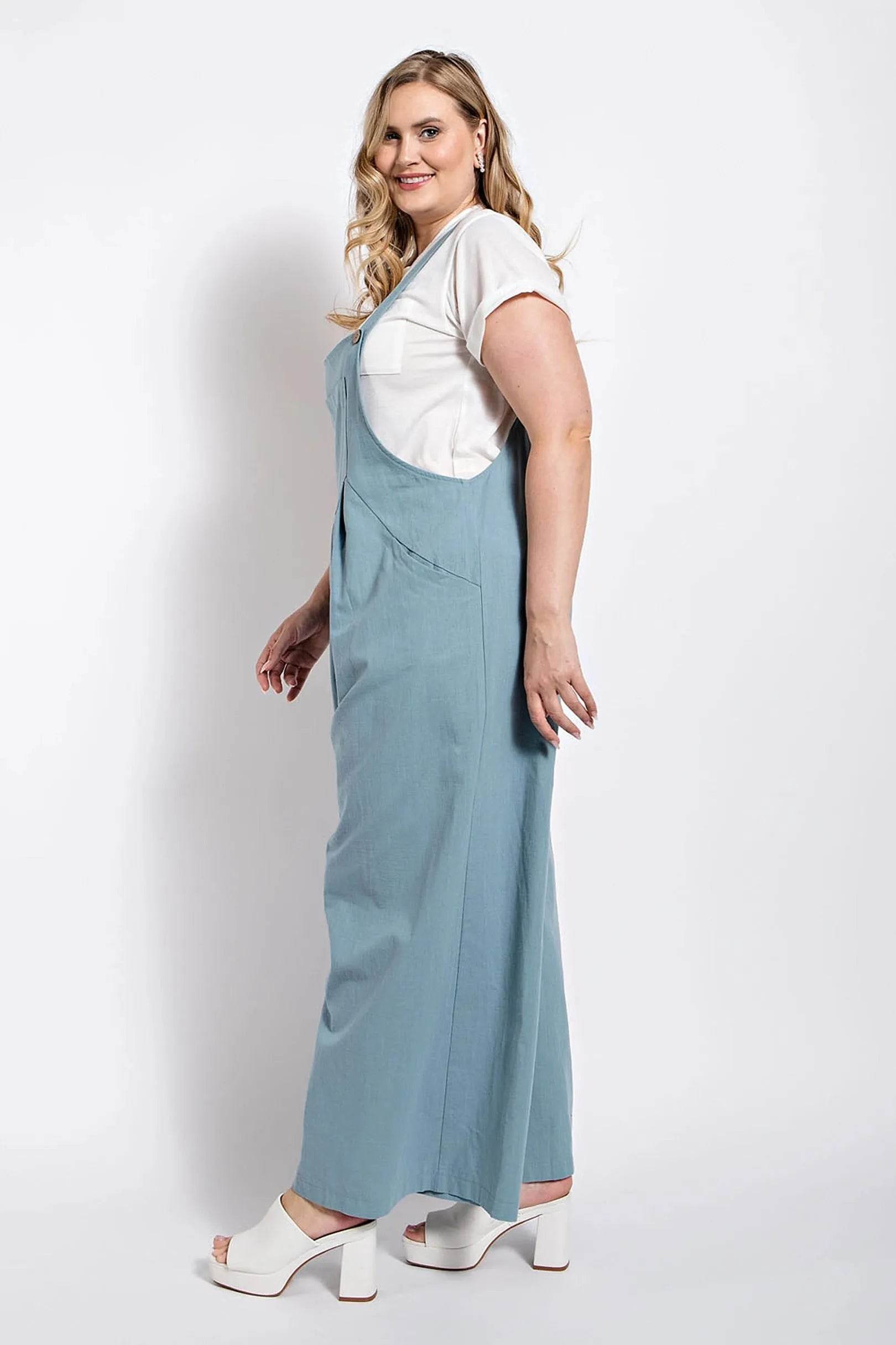 Pintuck detail overall with side pockets - Bona Fide Fashion
