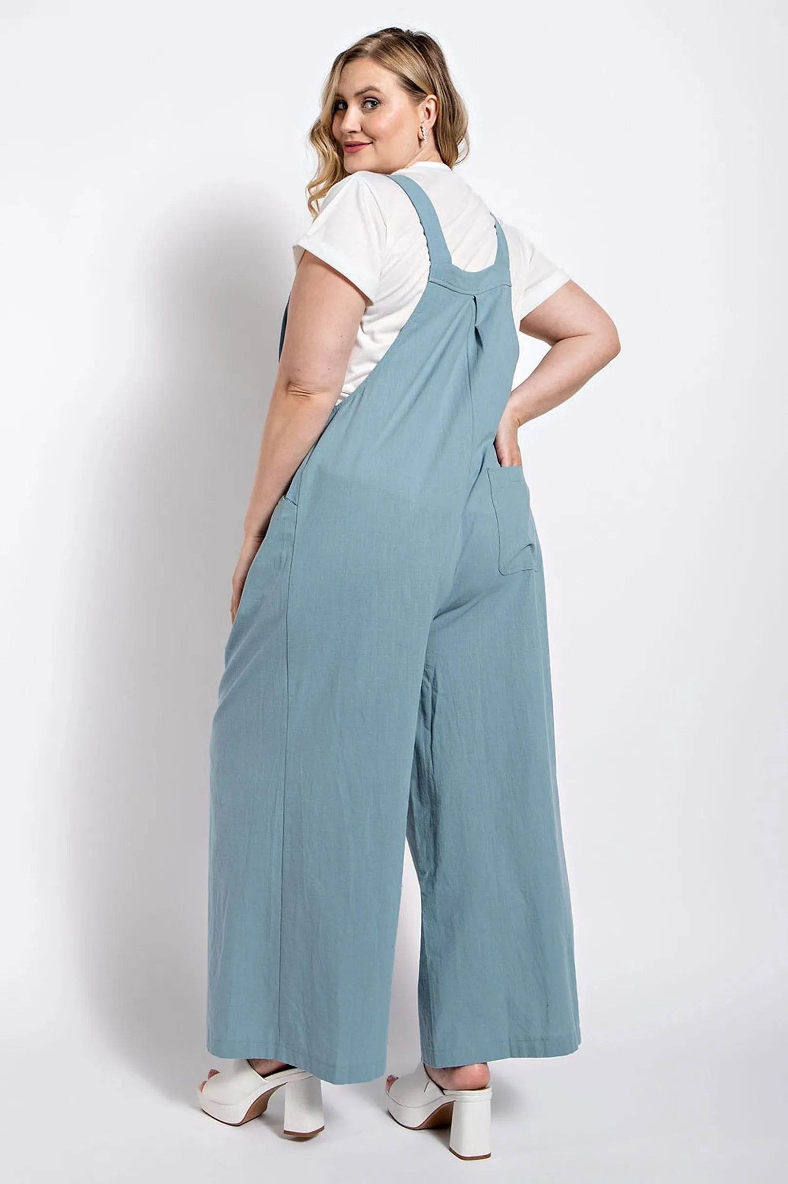 Pintuck detail overall with side pockets - Bona Fide Fashion