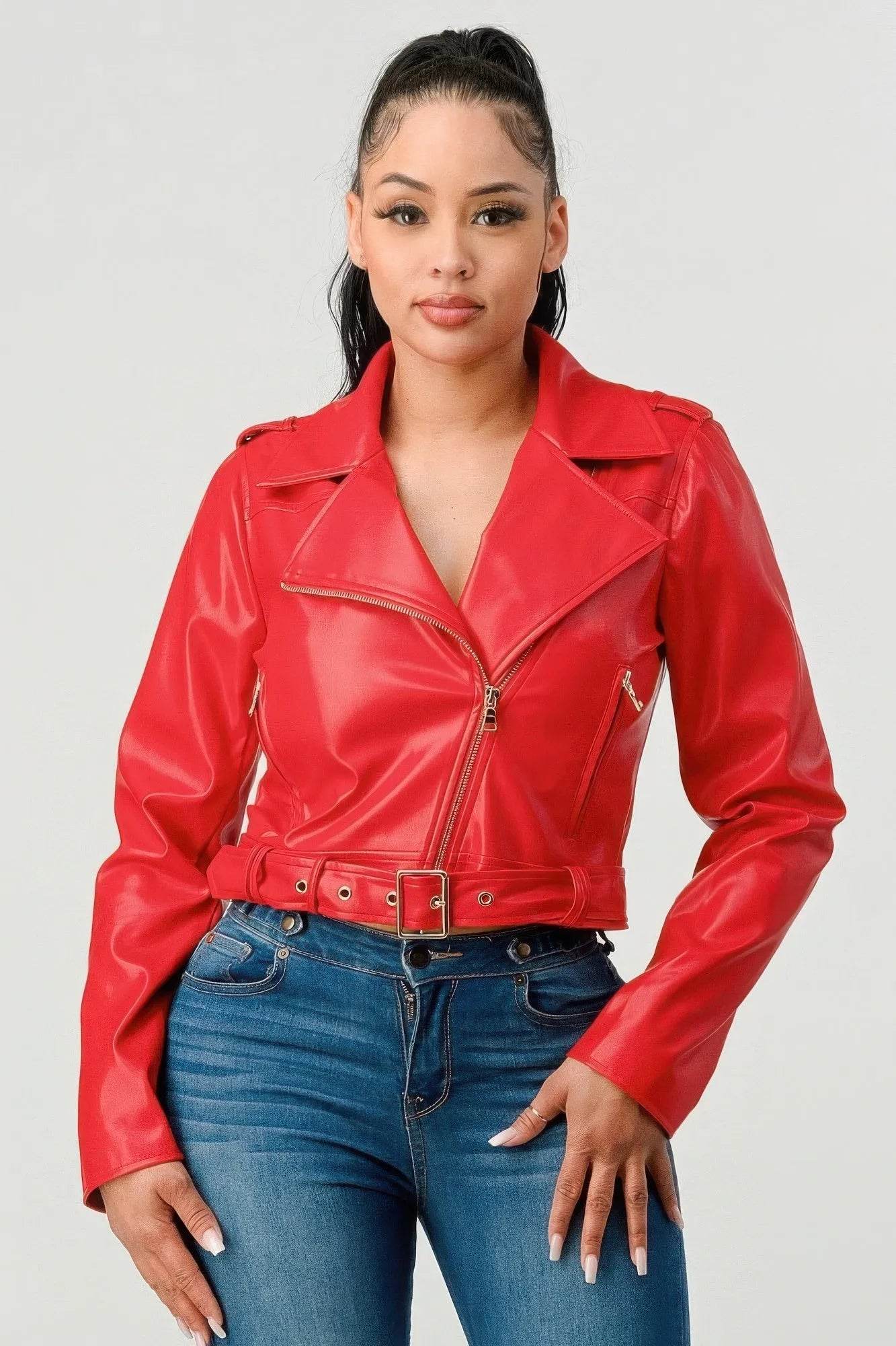 Pu Leather Jacket - Bona Fide Fashion