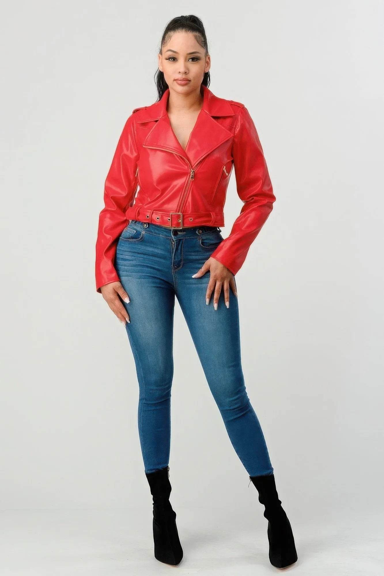 Pu Leather Jacket - Bona Fide Fashion
