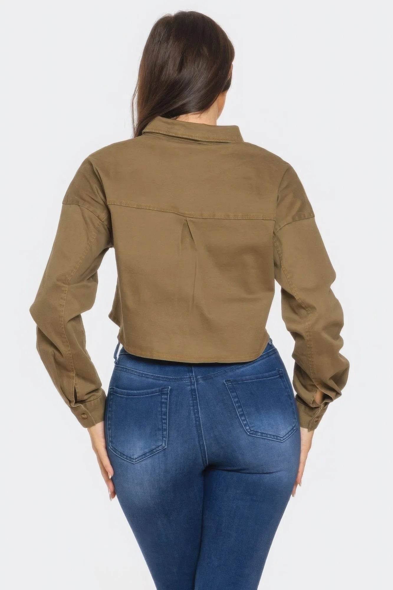 Bling Denim Button Down Shirt - Bona Fide Fashion