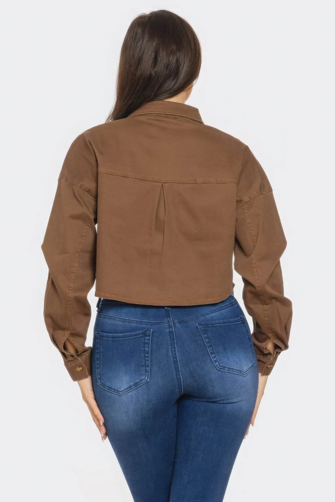 Bling Denim Button Down Shirt - Bona Fide Fashion