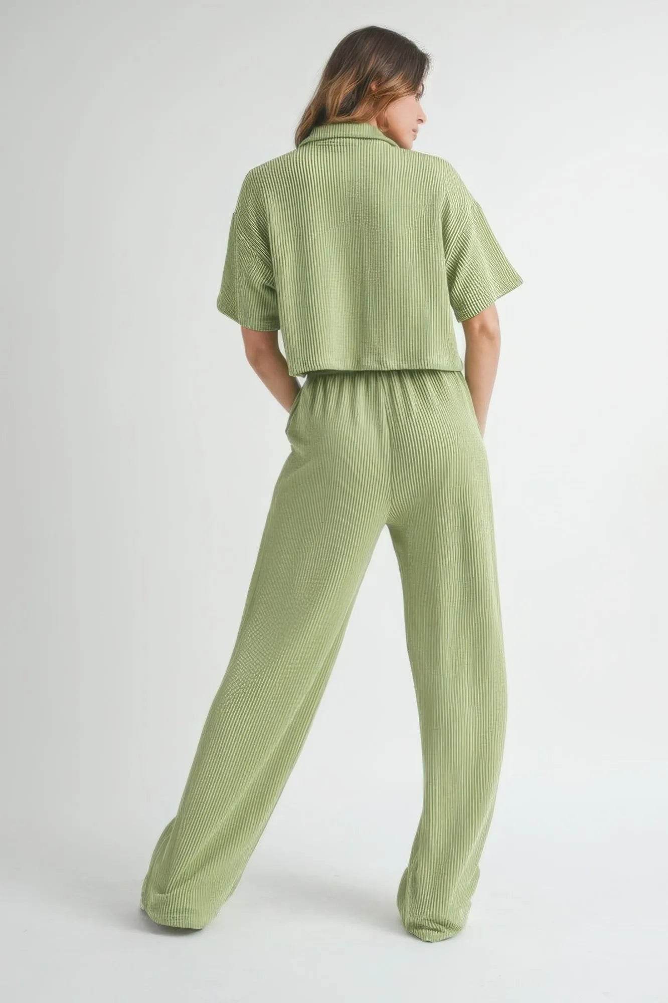 Button Up 2 Piece Set - Bona Fide Fashion