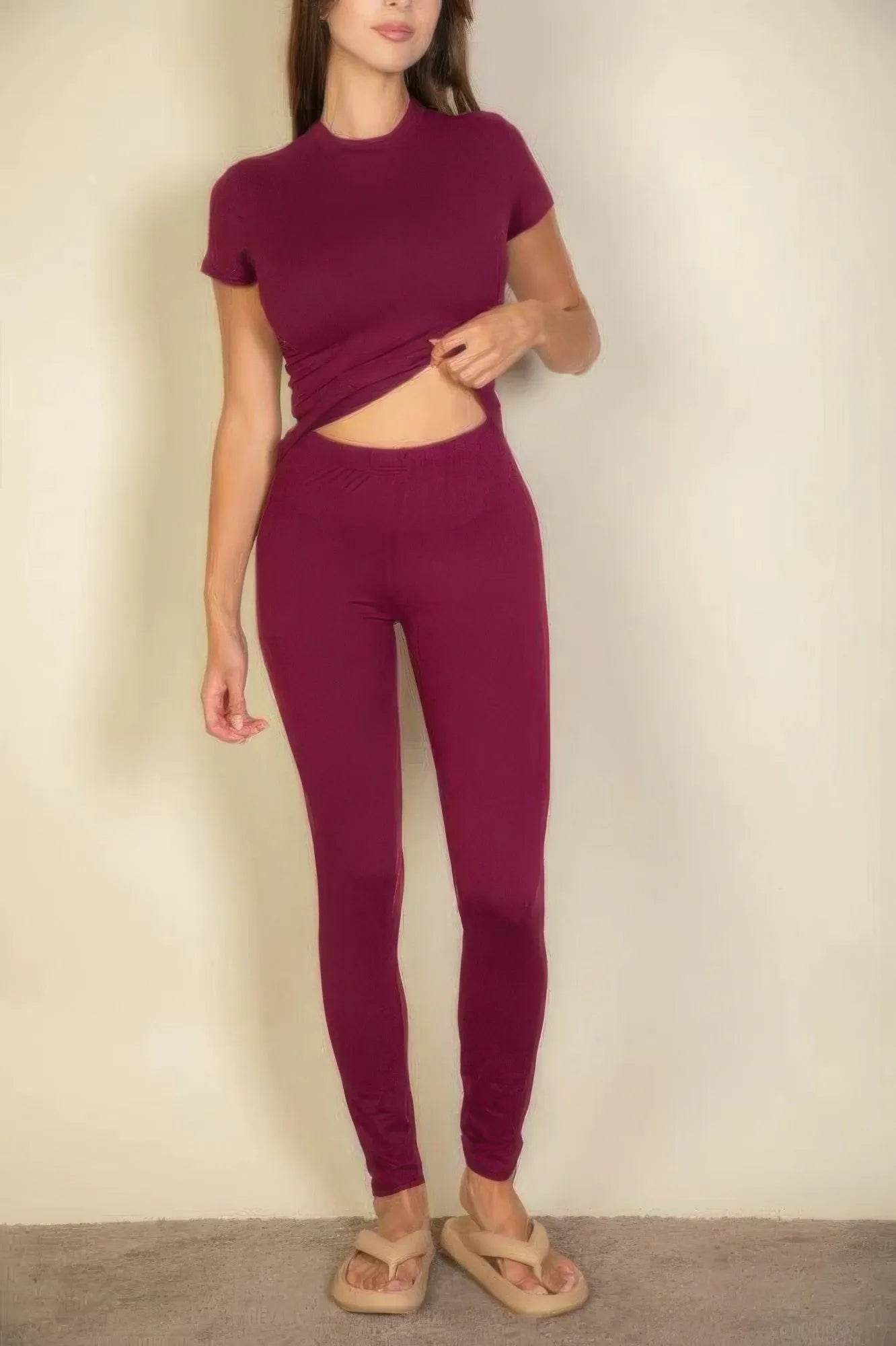 Basic Solid Leggings - Bona Fide Fashion