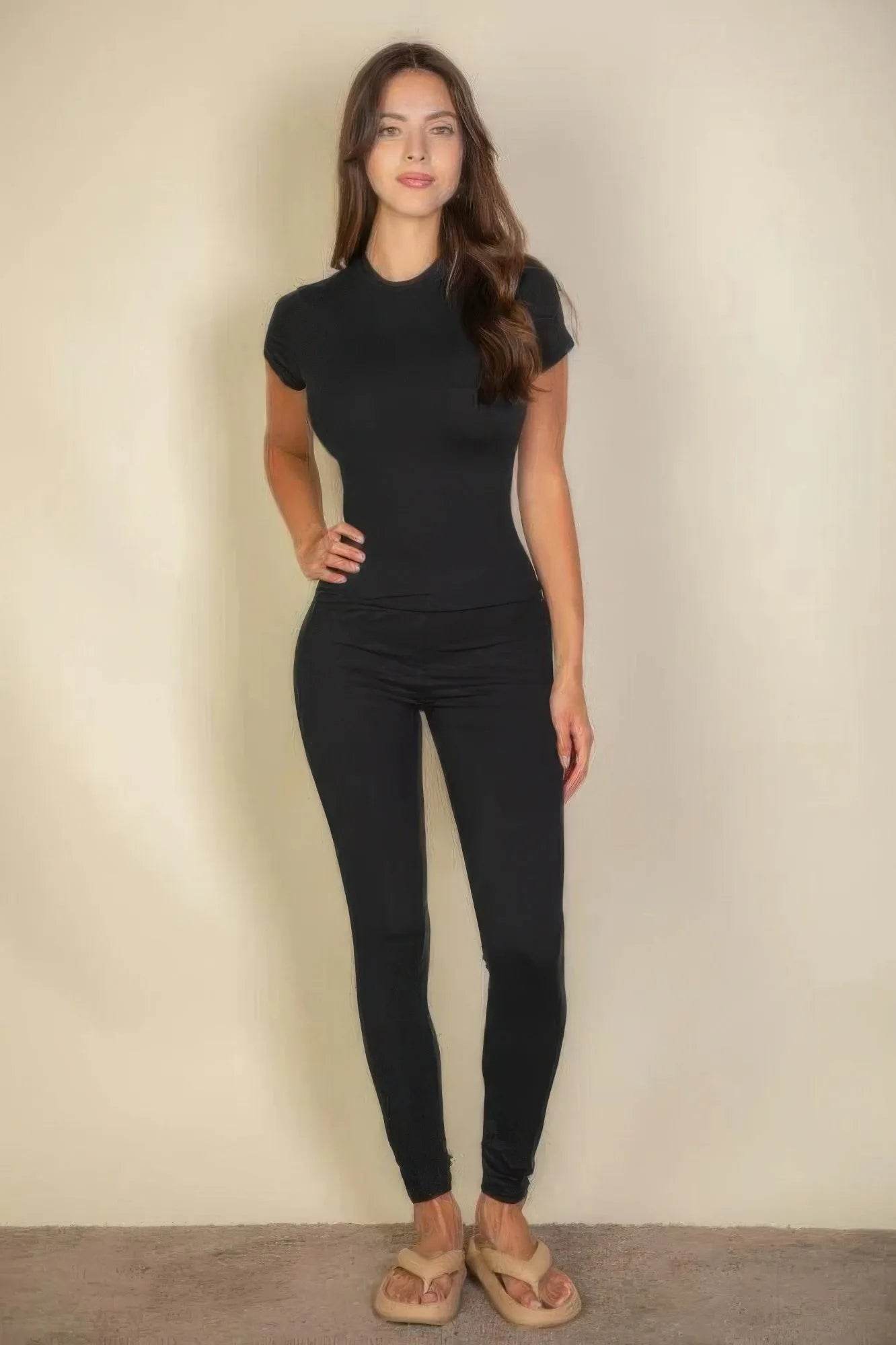 Basic Solid Leggings - Bona Fide Fashion