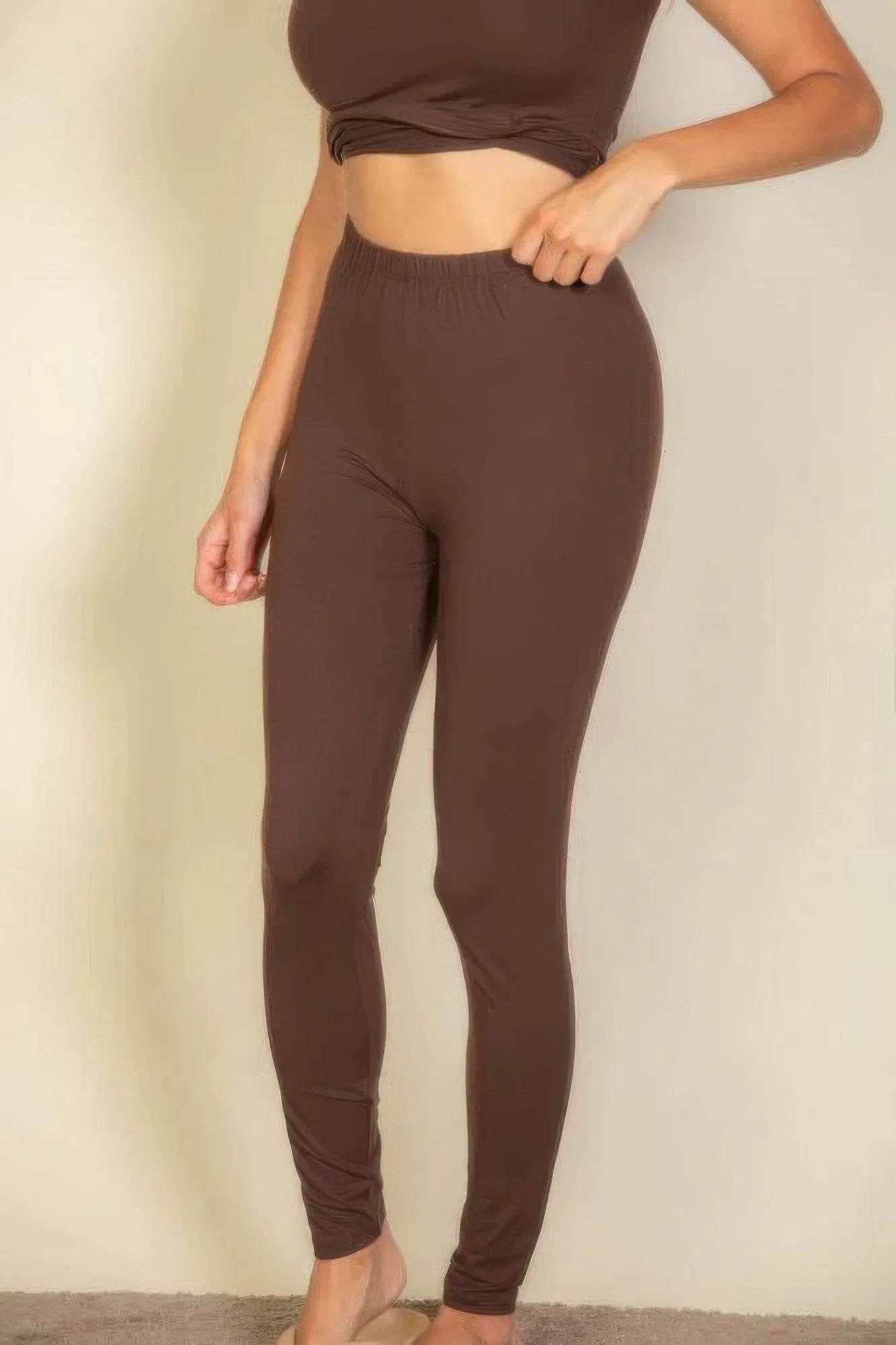 Basic Solid Leggings - Bona Fide Fashion