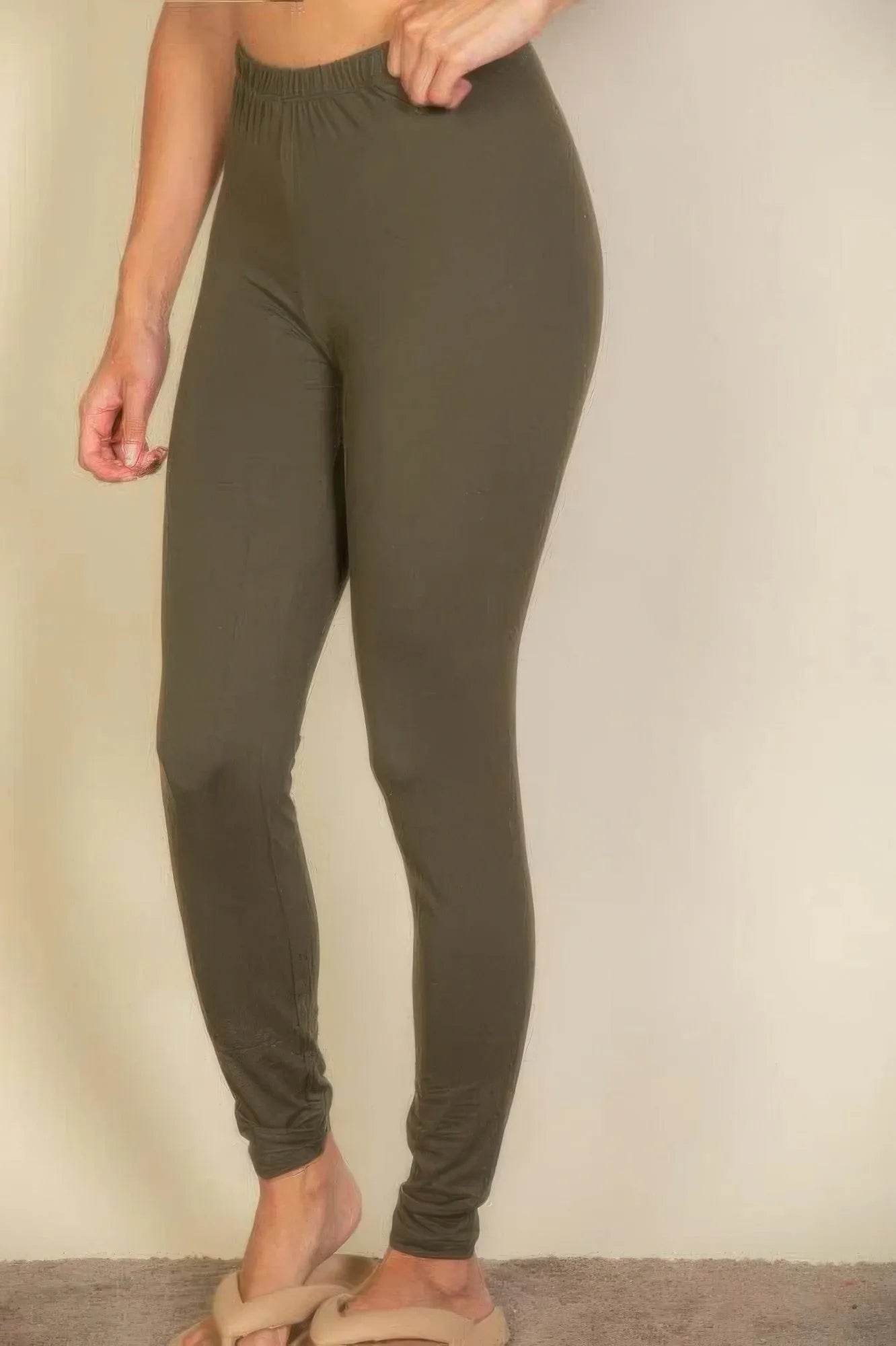 Basic Solid Leggings - Bona Fide Fashion