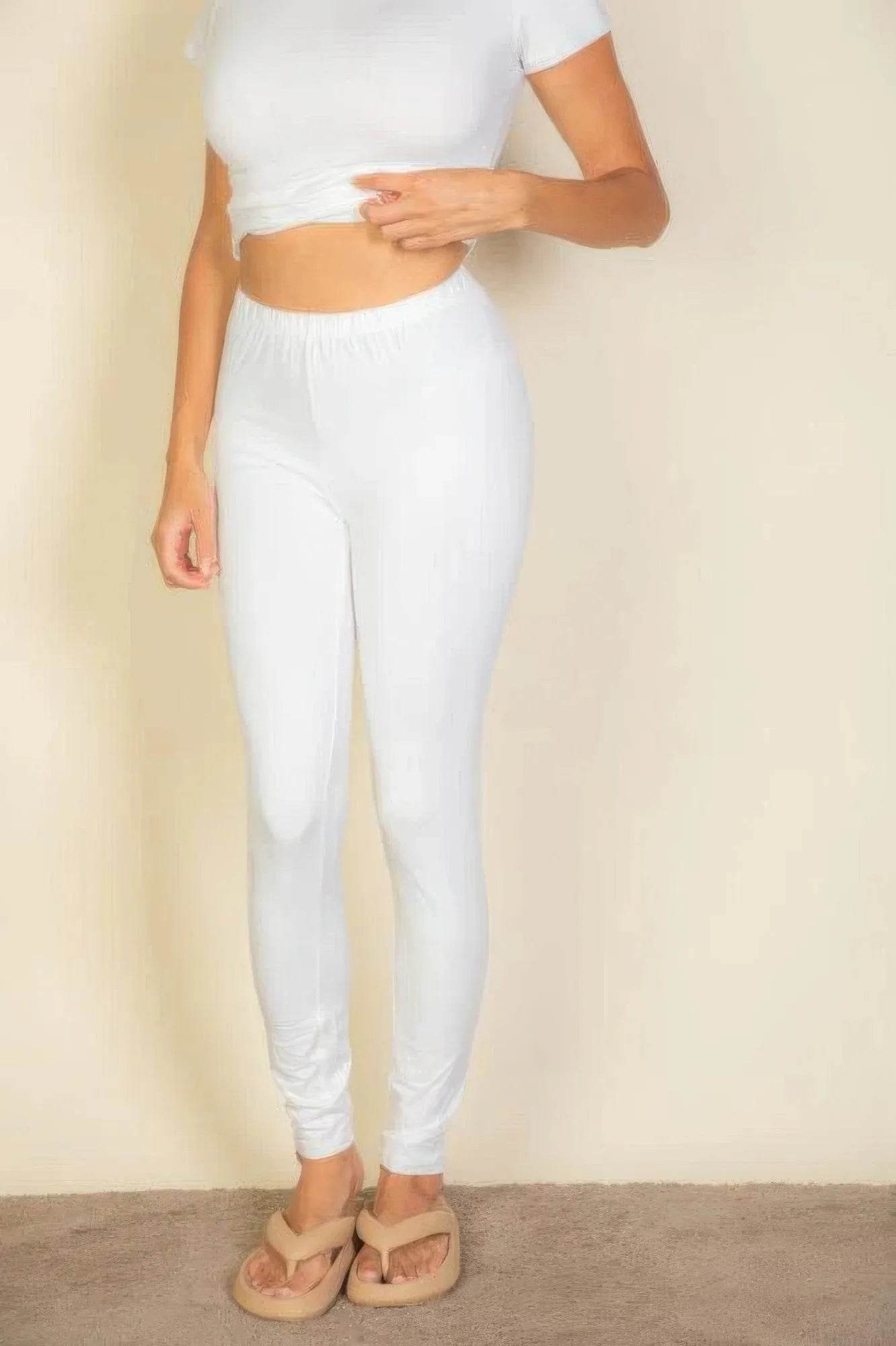 Basic Solid Leggings - Bona Fide Fashion