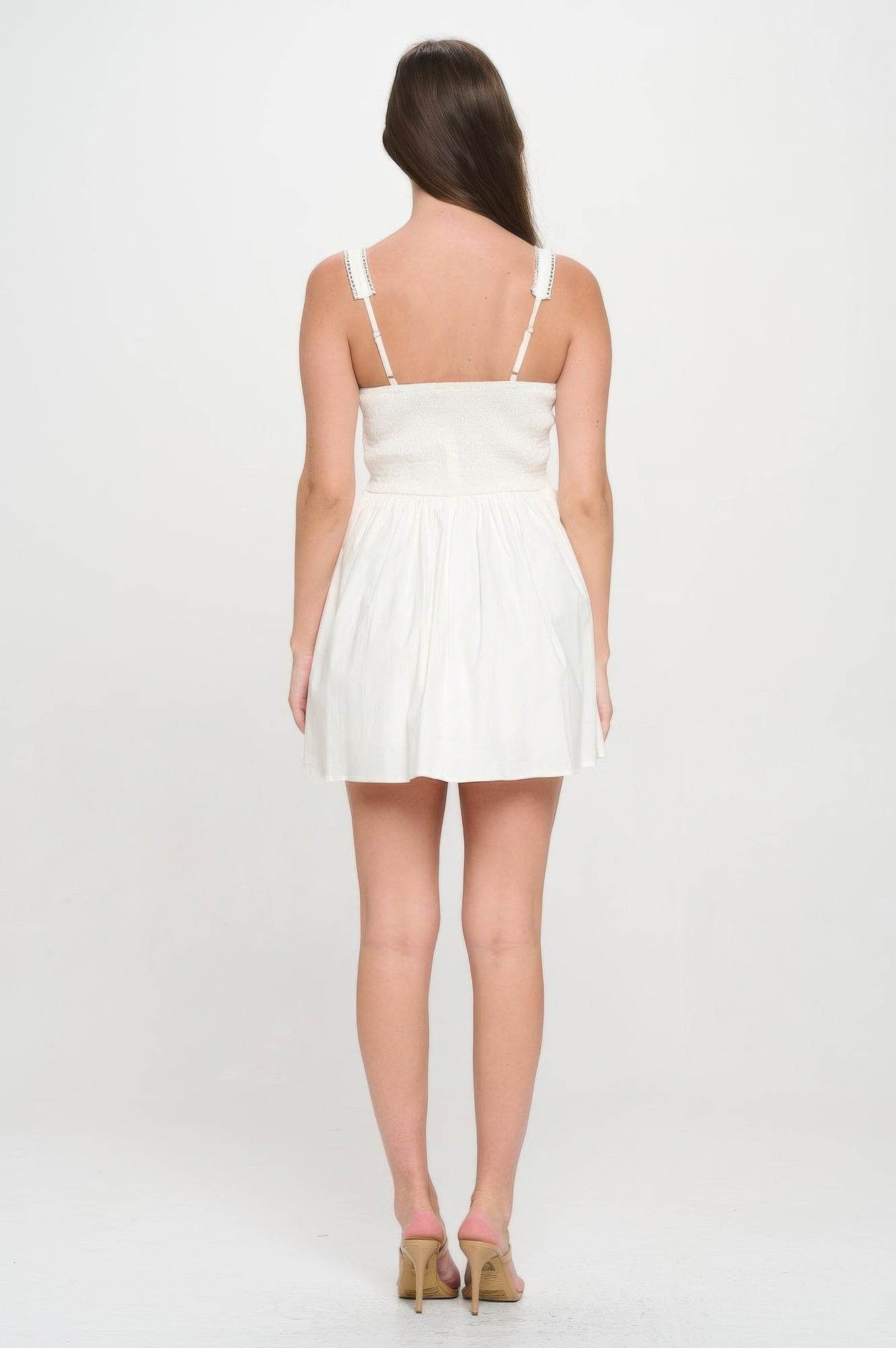 Front Ribbon Tie Bustier Dress - Bona Fide Fashion