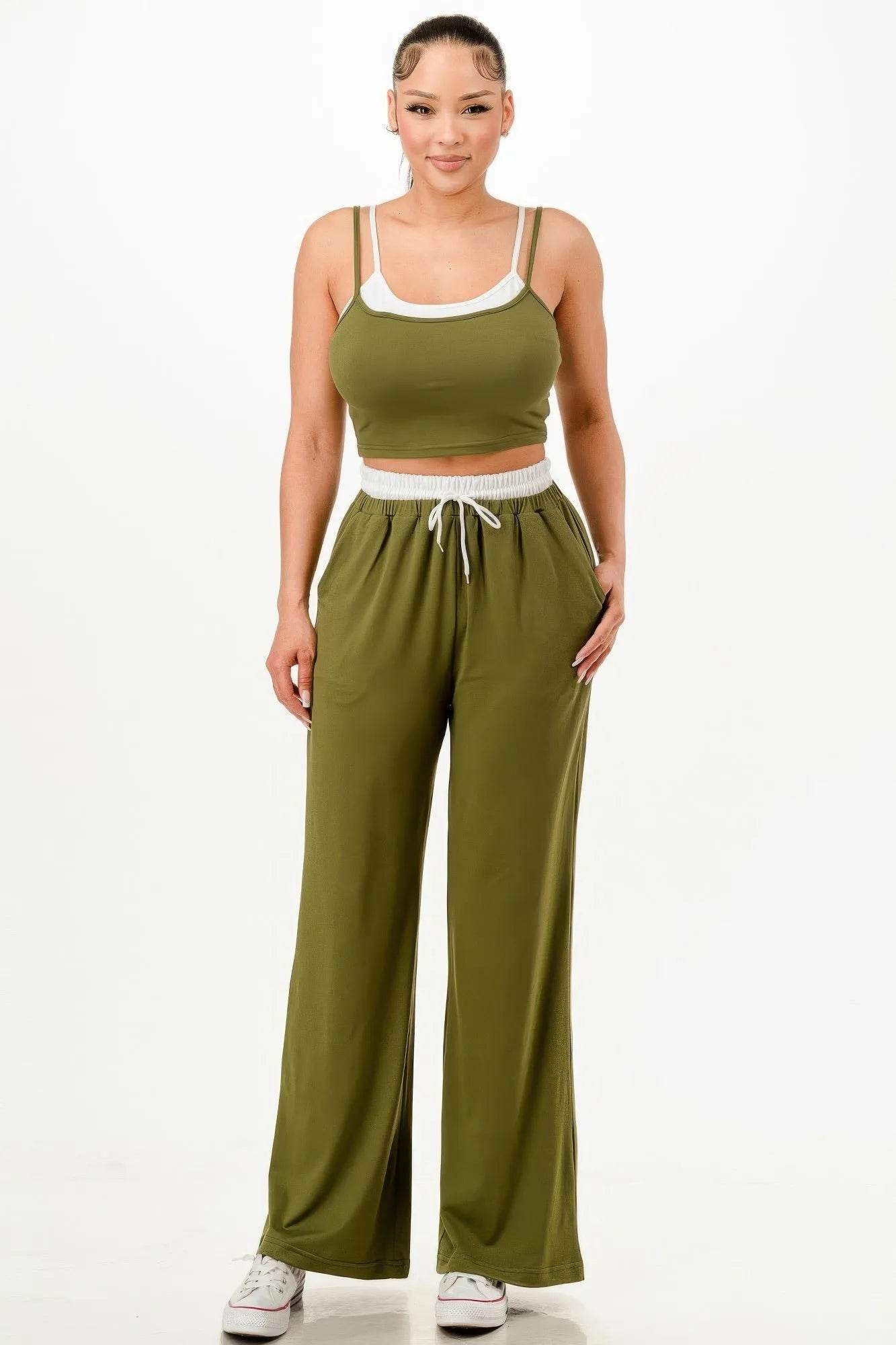 Tank Top And Sweatpant Set - Bona Fide Fashion