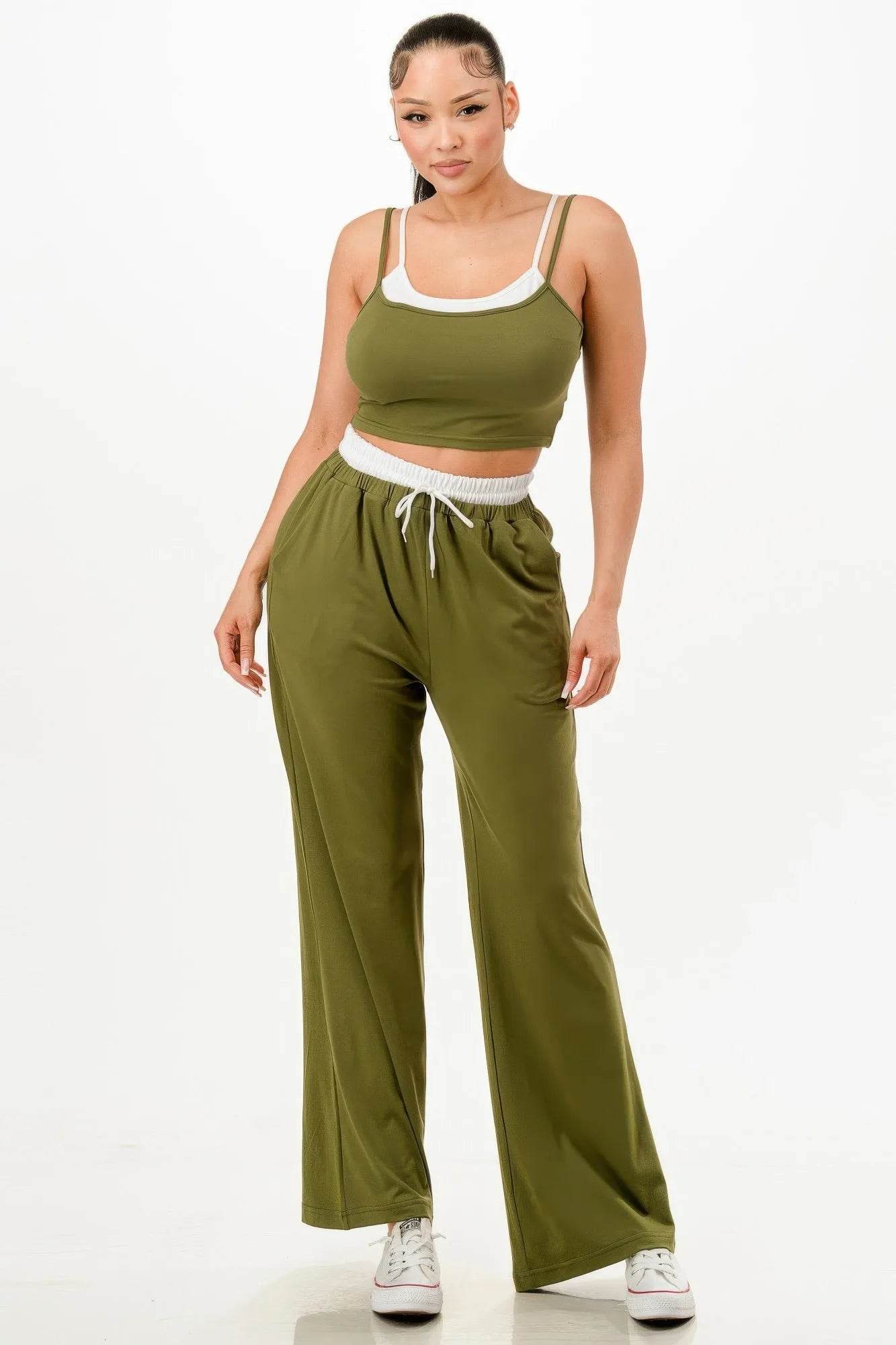 Tank Top And Sweatpant Set - Bona Fide Fashion