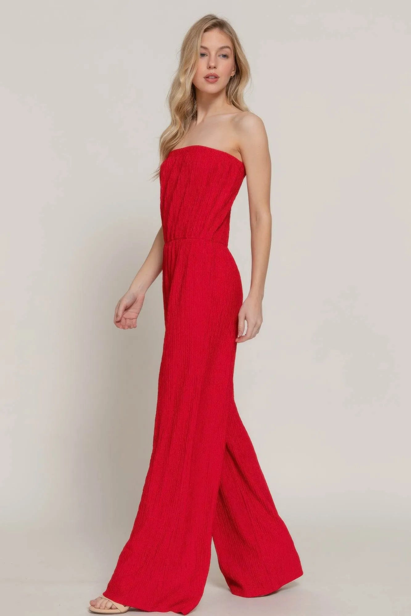 Crinkle Knit Tube Jumpsuit - Bona Fide Fashion