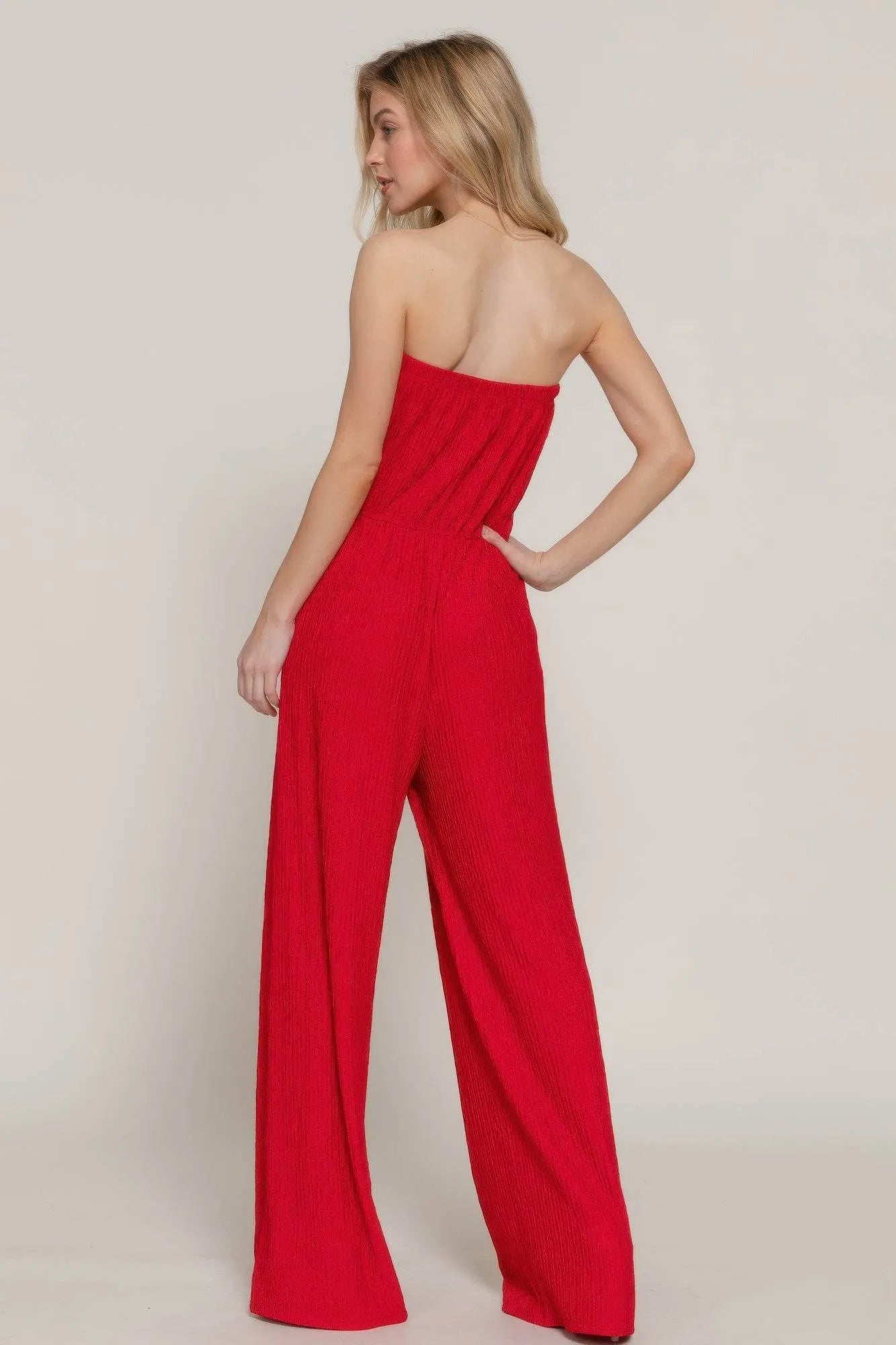Crinkle Knit Tube Jumpsuit - Bona Fide Fashion