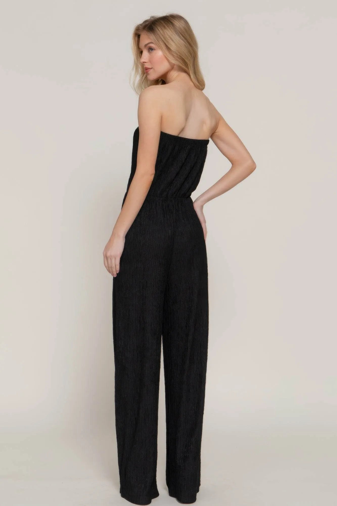 Crinkle Knit Tube Jumpsuit - Bona Fide Fashion