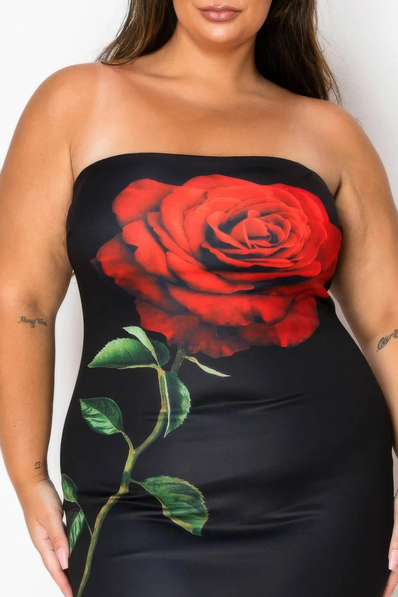 Tube Bodycon Mini Dress With Floral Print Front - Bona Fide Fashion