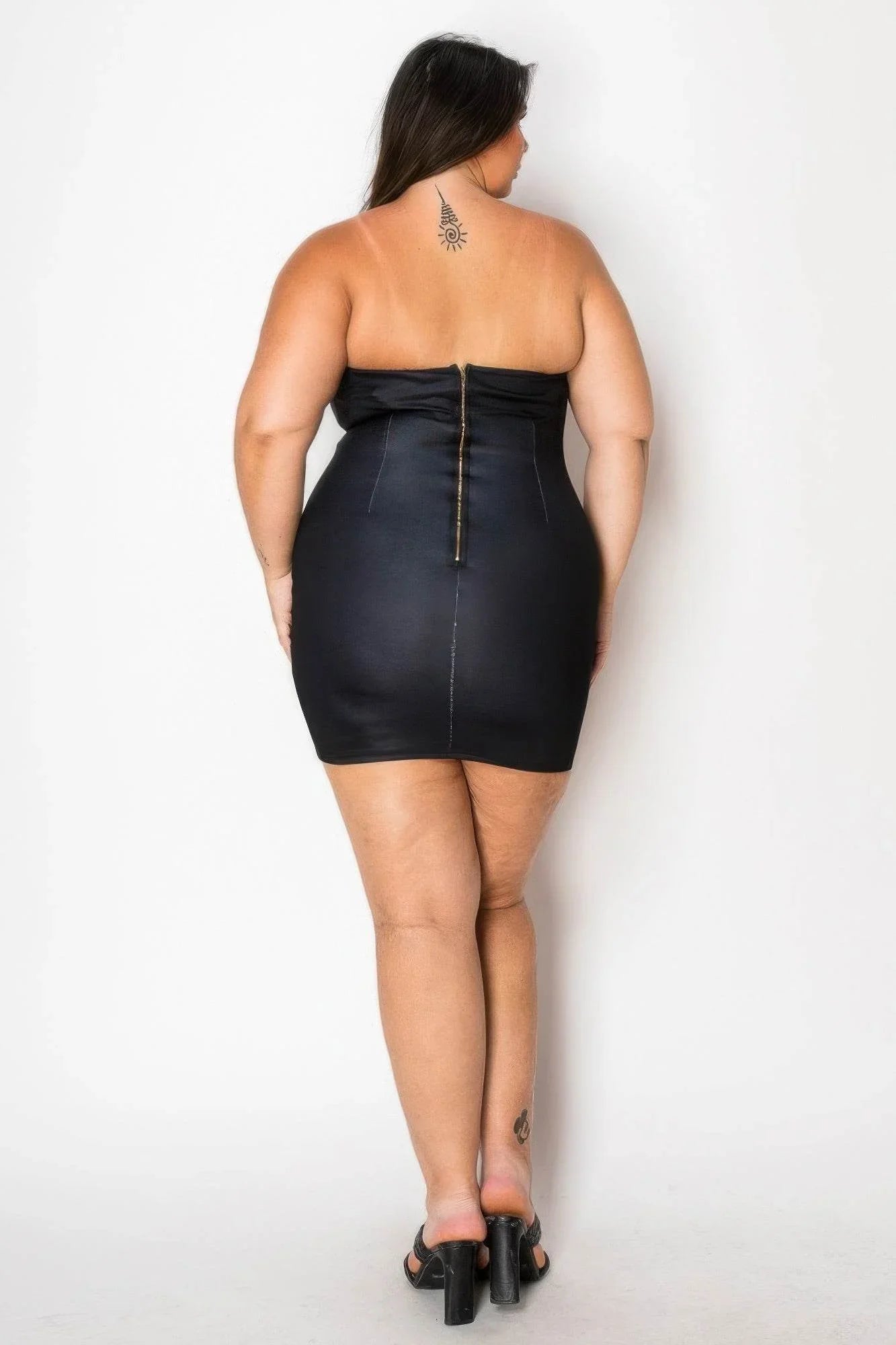 Tube Bodycon Mini Dress With Floral Print Front - Bona Fide Fashion